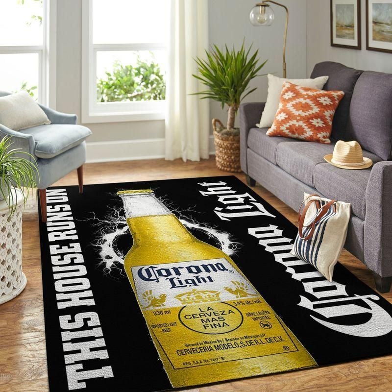 Corona Light This House Runs On Rug Room Carpet Custom Area Floor Home Decor - Indoor Outdoor Rugs