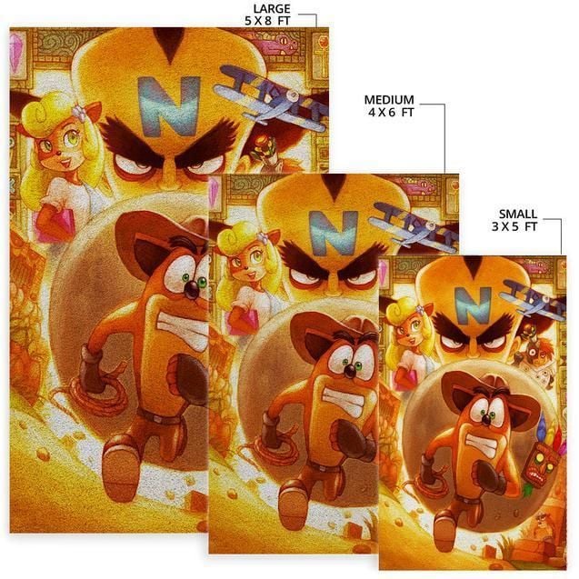 Crash Bandicoot Rug Chrismas Gift - Indoor Outdoor Rugs