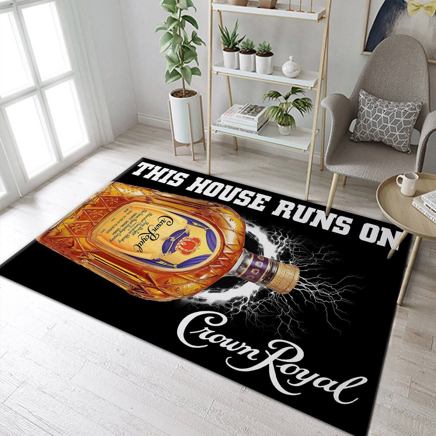 Crown Royal This House Runs On Rug Room Carpet Custom Area Floor Home Decor - Indoor Outdoor Rugs