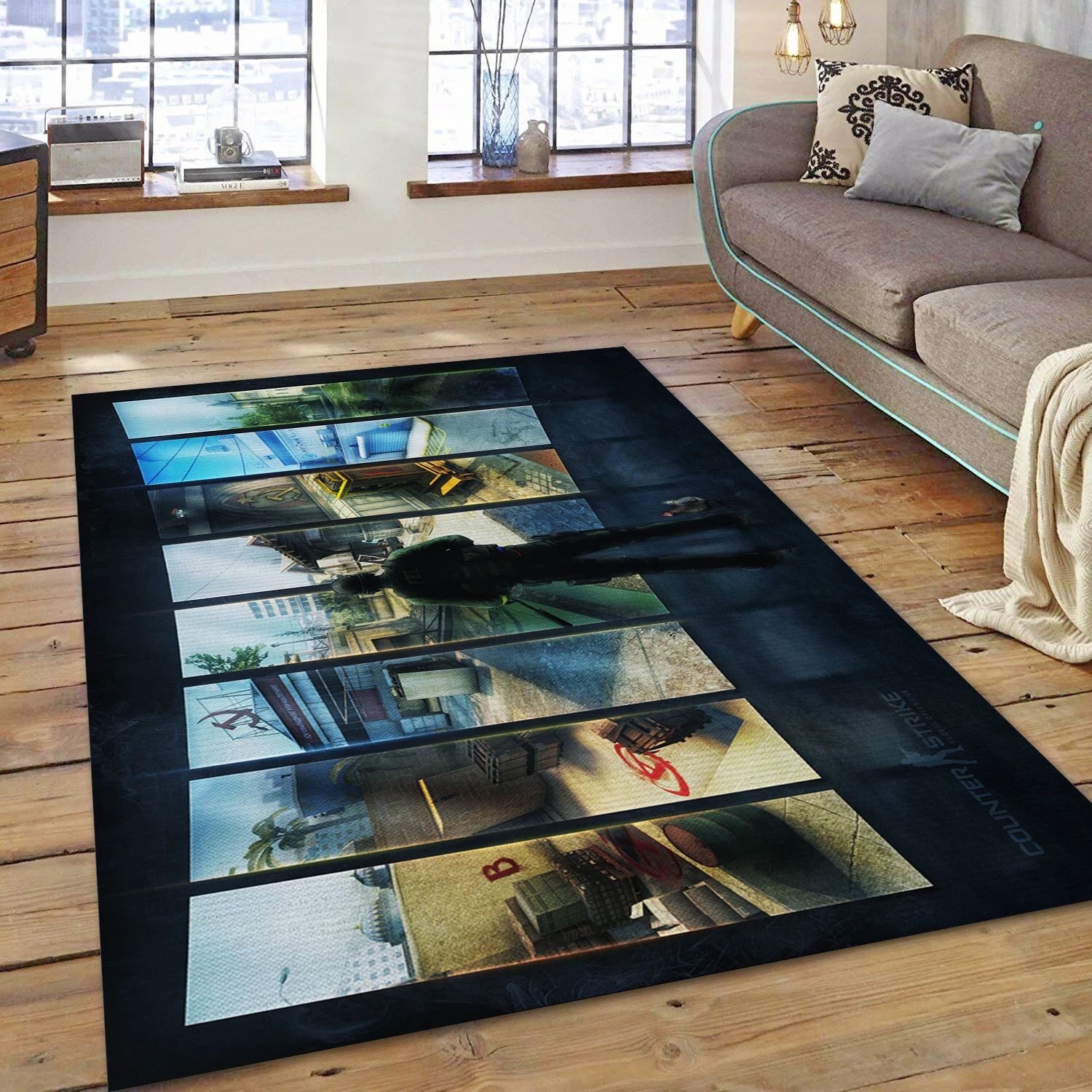 Csgo Maps On Screen Video Game Area Rug For Christmas