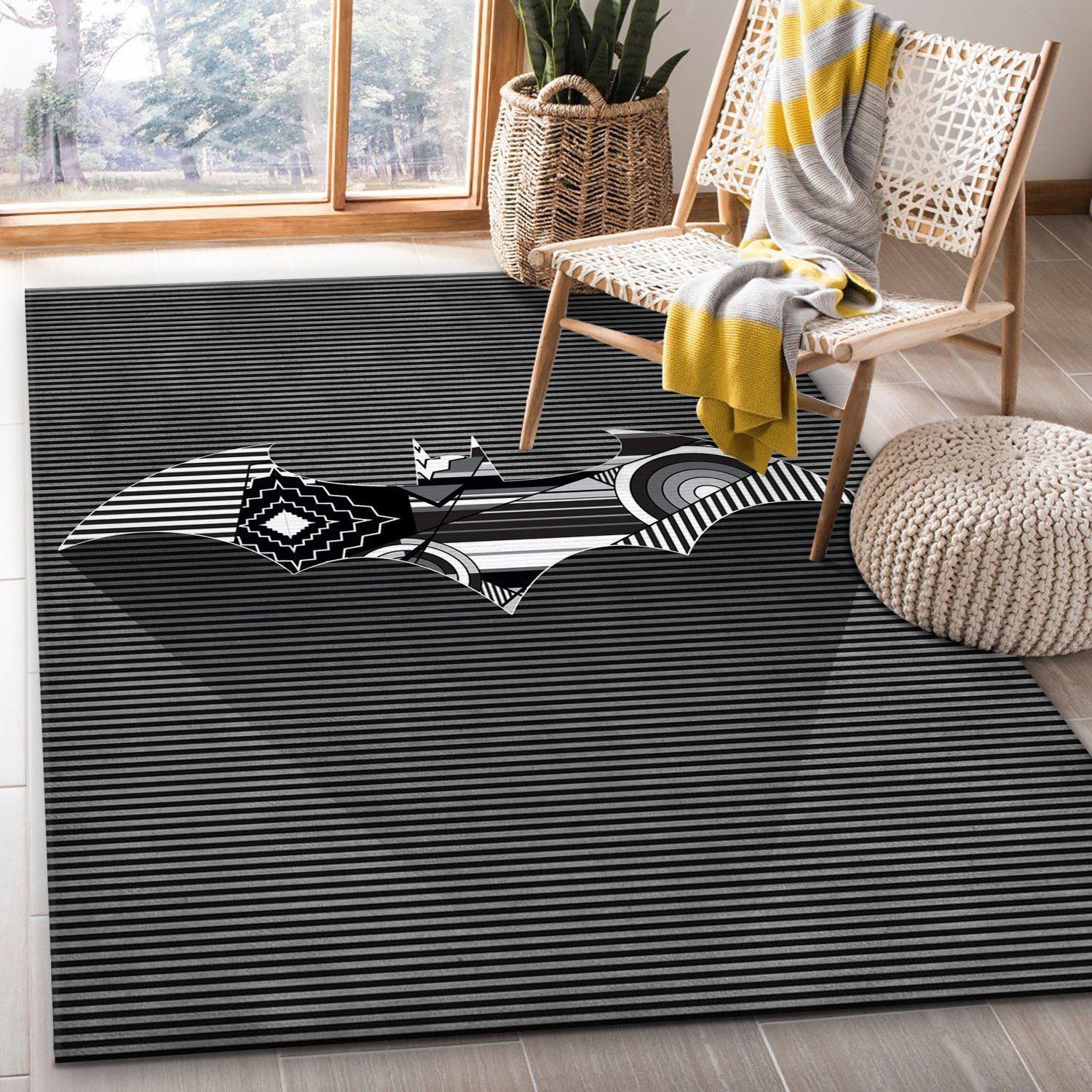 Cubist Bat Area Rug