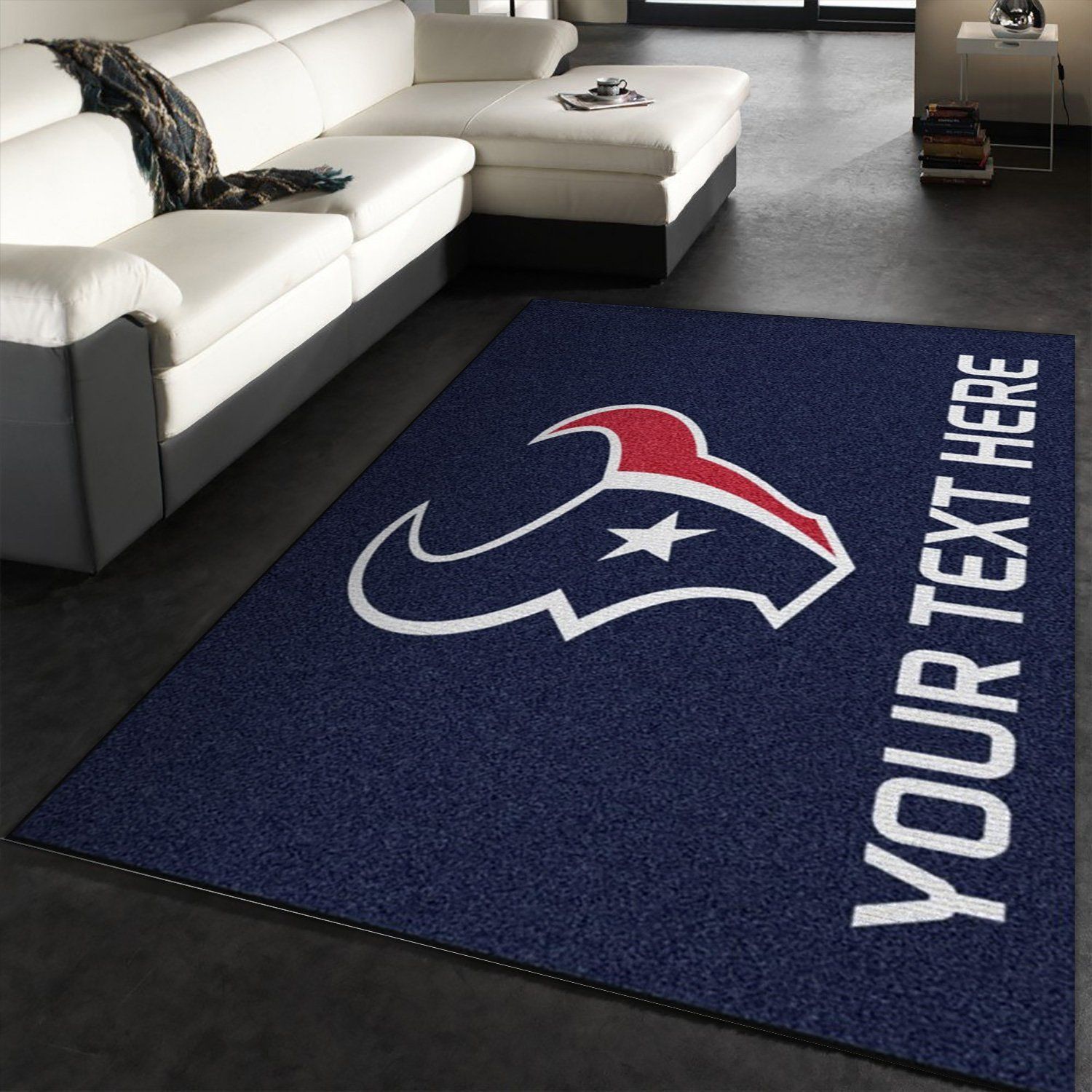 Customizable Houston Texans Personalized Accent Rug NFL Area Rug Carpet