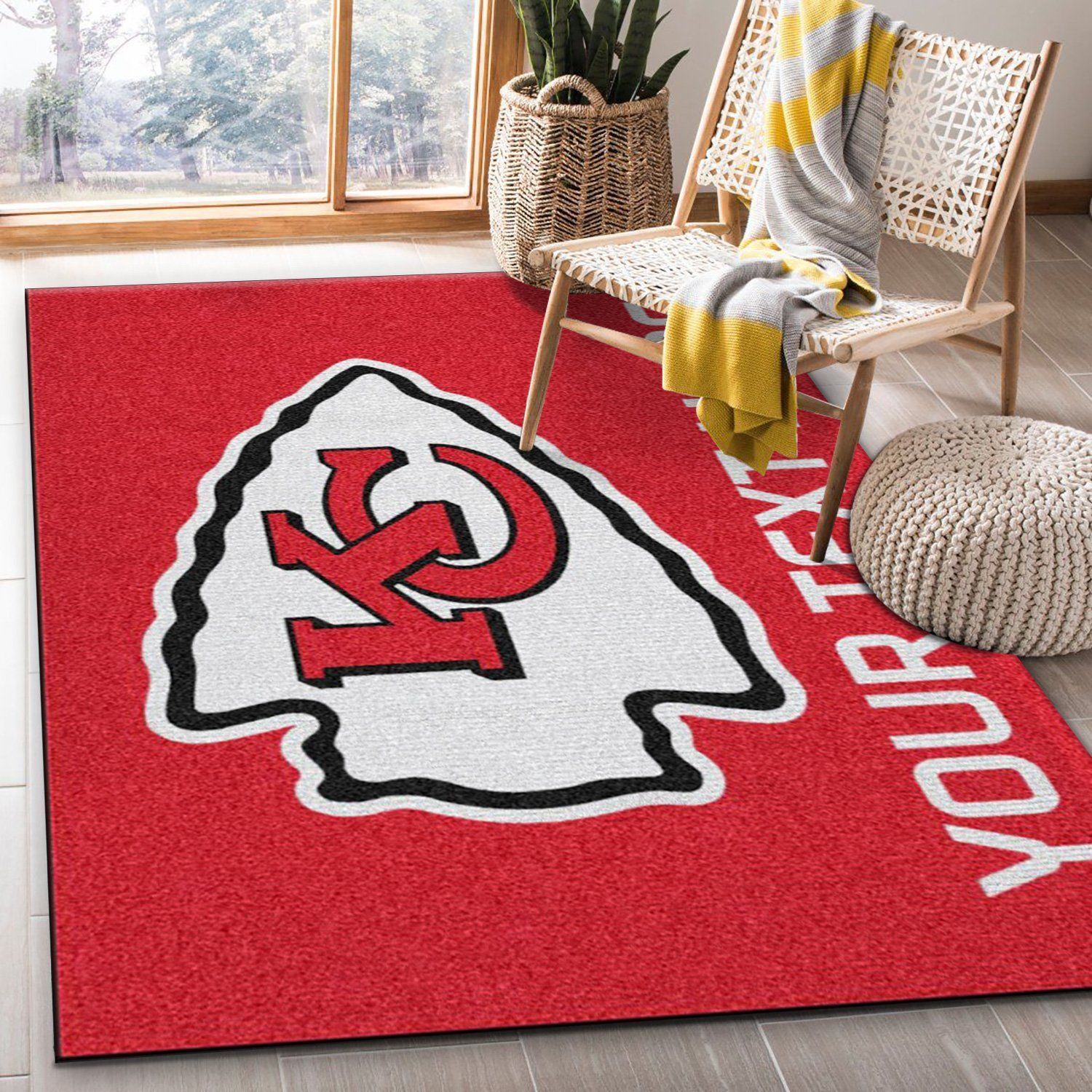 Customizable Kansas City Chiefs Personalized Accent Rug NFL Area Rug For Christmas