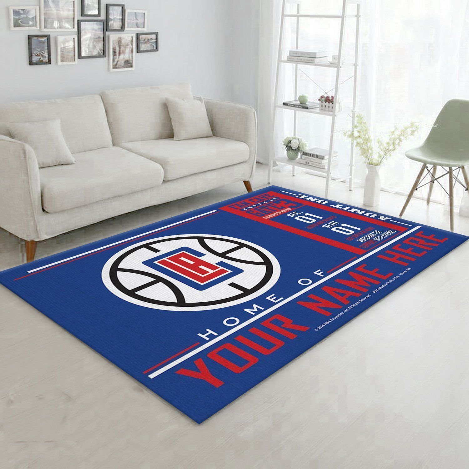 Customizable La Clippers Wincraft Personalized NBA Area Rug Bedroom Rug US Gift Decor - Indoor Outdoor Rugs