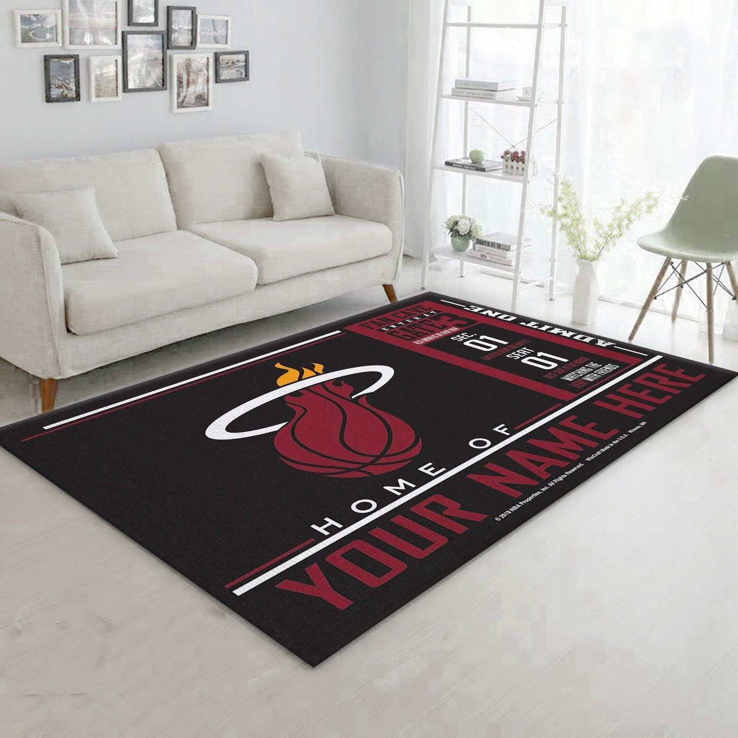 Customizable Miami Heat Wincraft Personalized NBA Area Rug Living Room Rug US Gift Decor - Indoor Outdoor Rugs