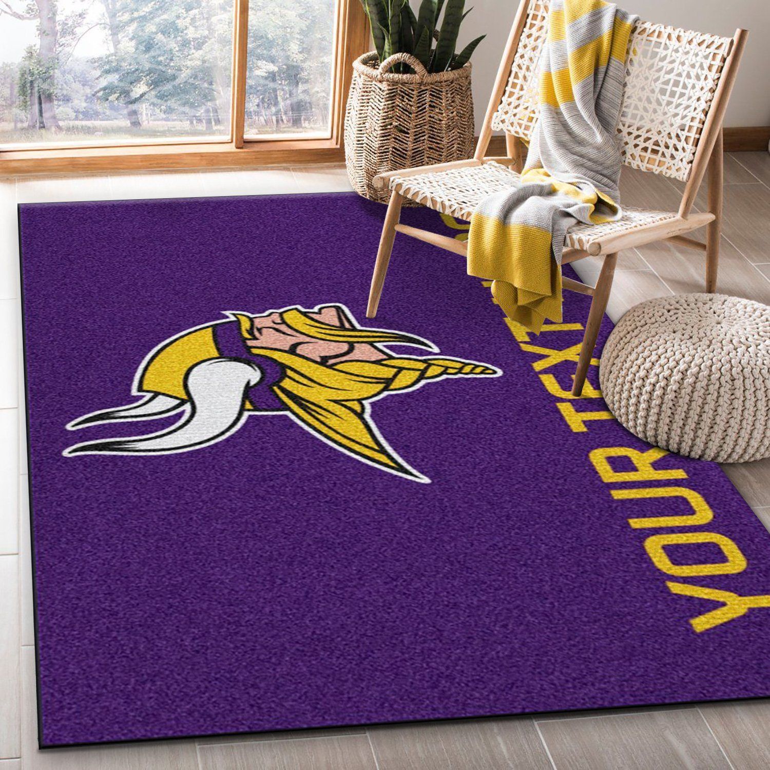 Customizable Minnesota Vikings Personalized Accent Rug NFL Area Rug