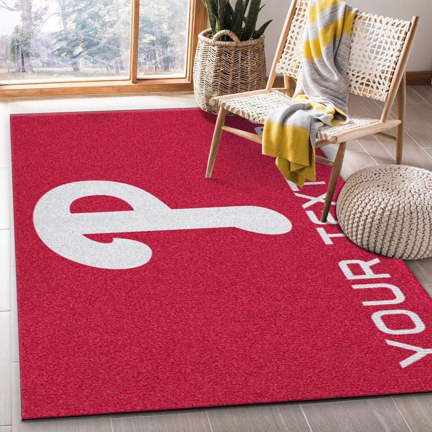 Customizable Philadelphia Phillies Personalized Accent Rug Area Rug Carpet, Bedroom, US Gift Decor - Indoor Outdoor Rugs