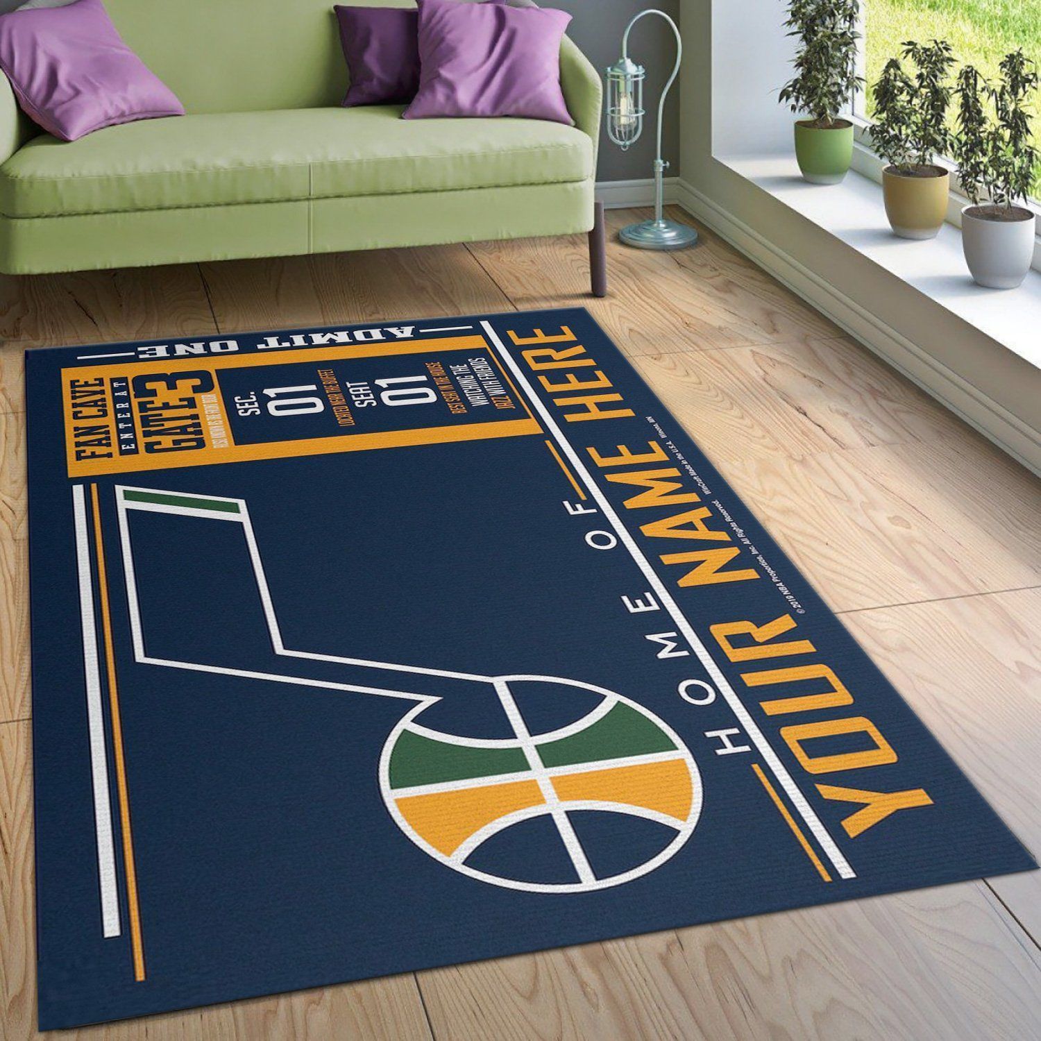Customizable Utah Jazz Wincraft Personalized NBA Area Rug For Christmas Living Room Rug Home US Decor - Indoor Outdoor Rugs