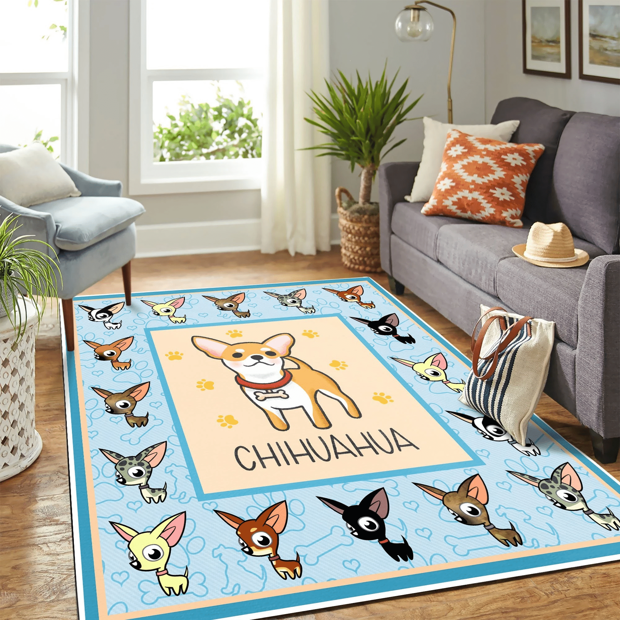 Cute Chihuahua Mk Carpet Area Rug Chrismas Gift - Indoor Outdoor Rugs