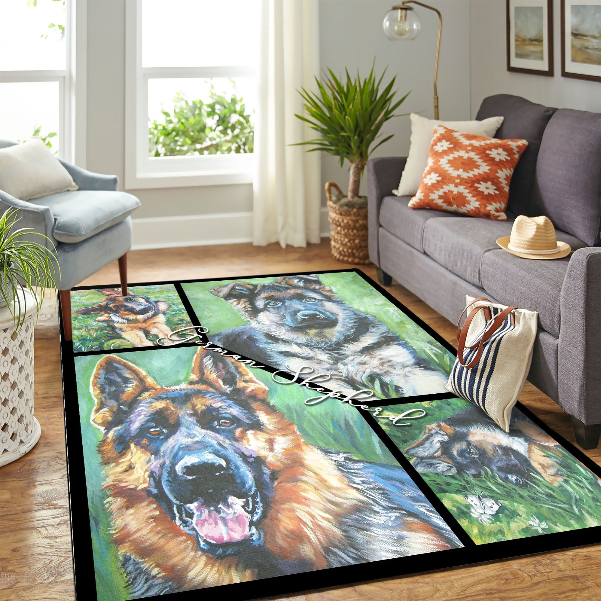Cute German Shepherd Mk Carpet Area Rug Chrismas Gift - Indoor Outdoor Rugs