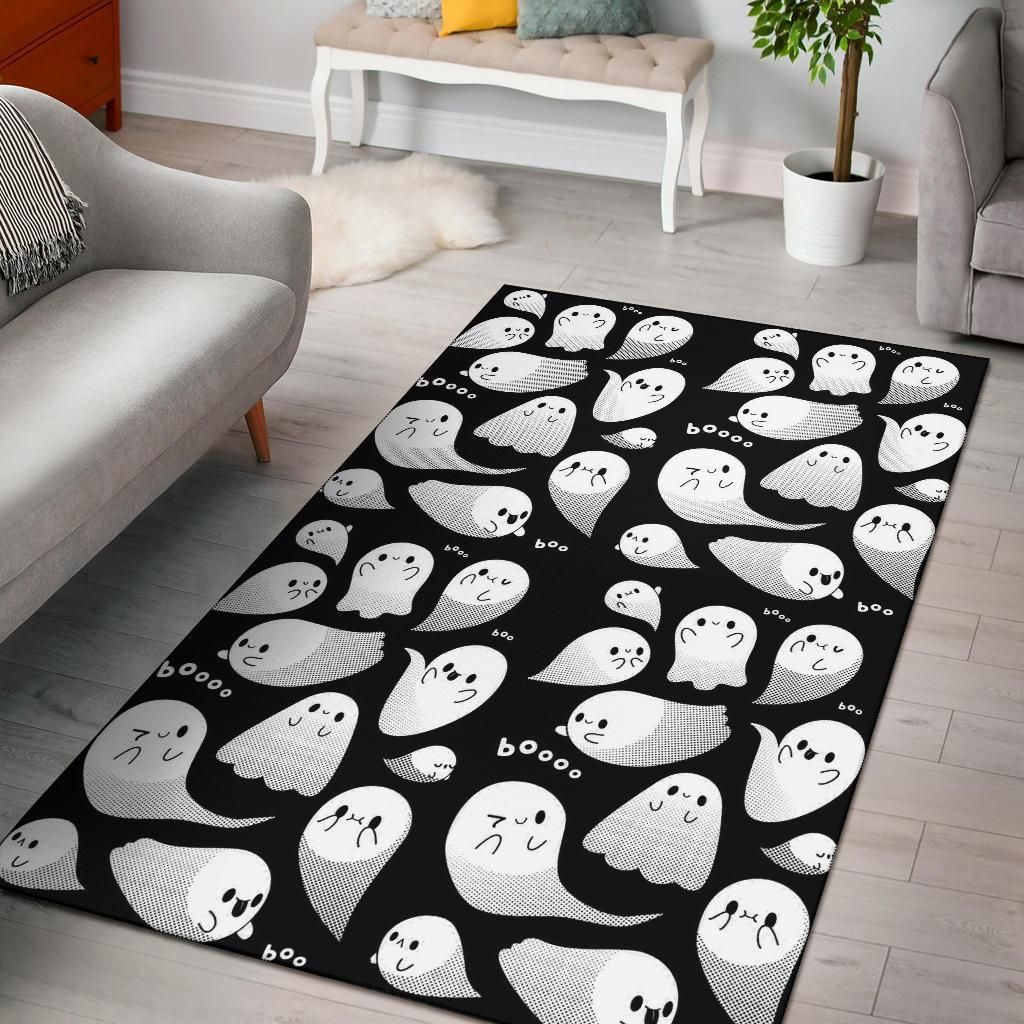 Cute Ghost Boo Area Rug - Indoor Outdoor Rugs