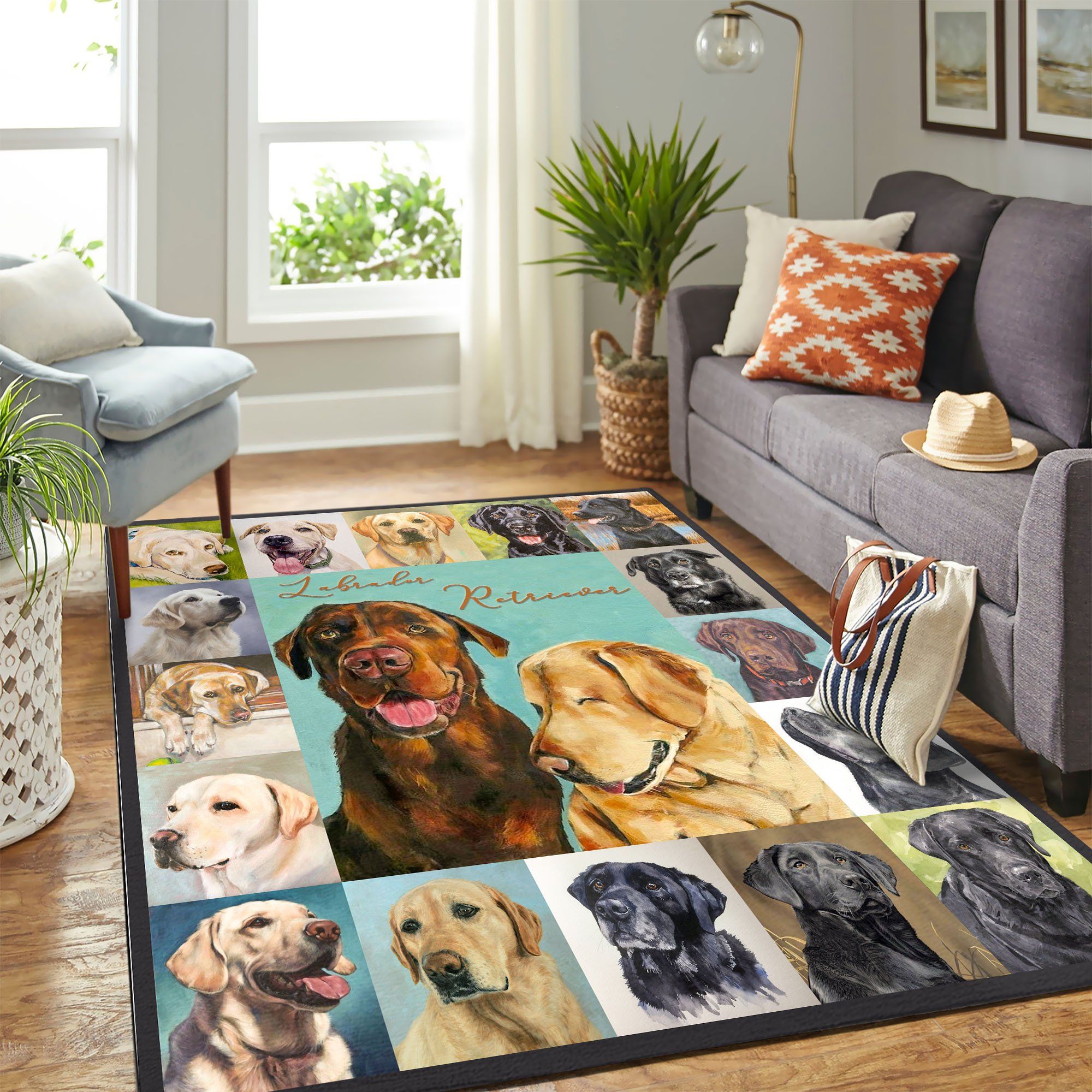 Cute Labrador Retriever Mk Carpet Area Rug Chrismas Gift - Indoor Outdoor Rugs