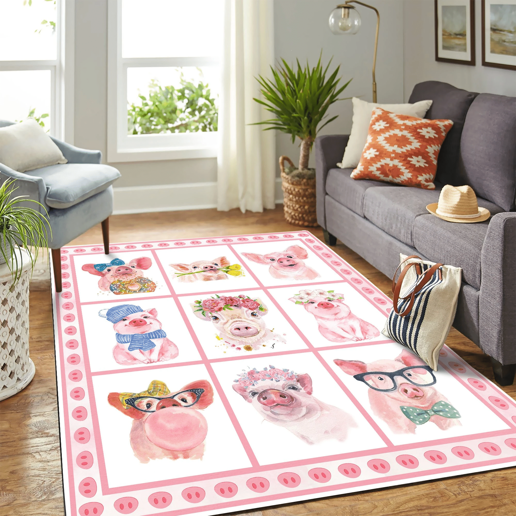 Cute Pig Art Mk Carpet Area Rug Chrismas Gift - Indoor Outdoor Rugs