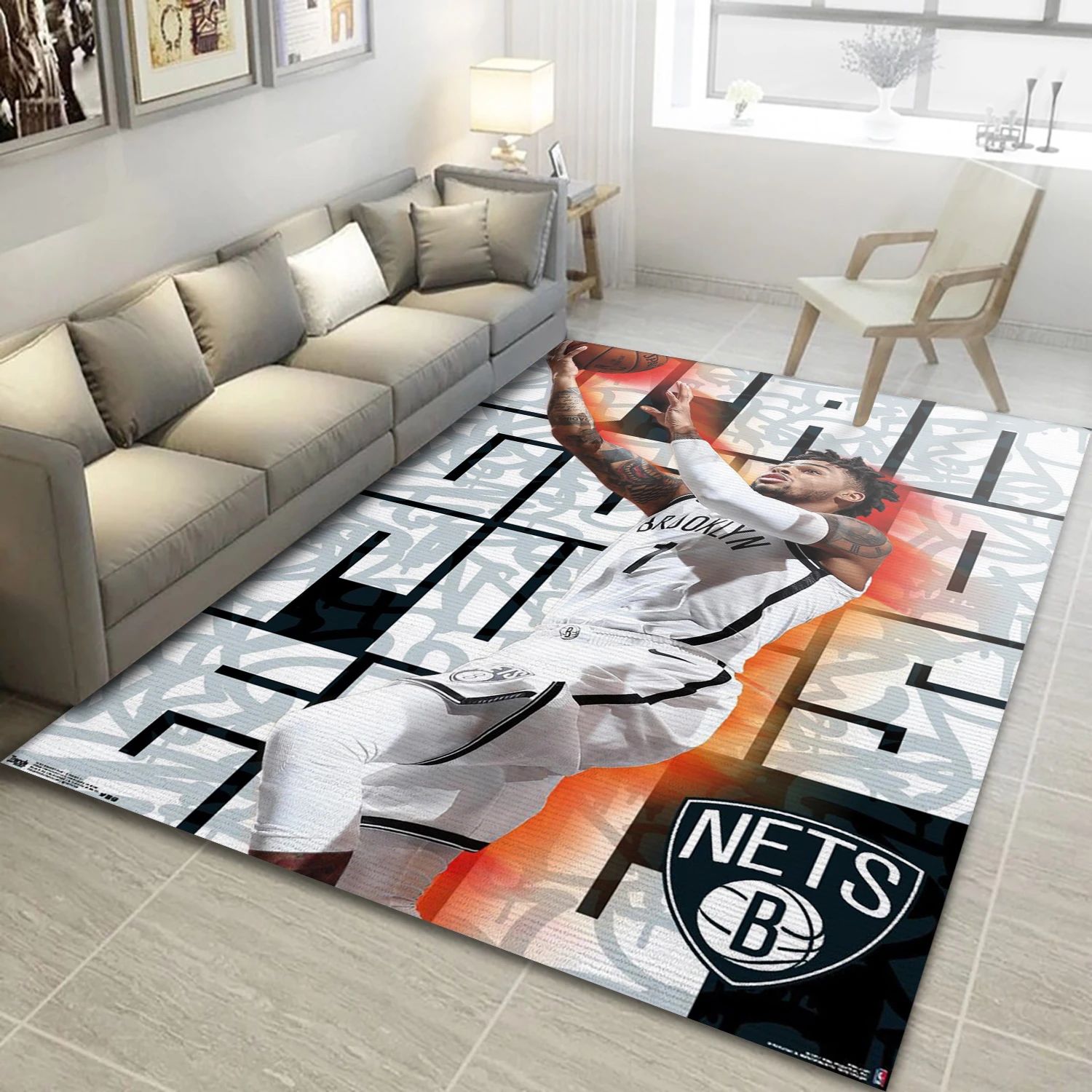 D Angelo Russell Brooklyn NBA Area Rug For Christmas