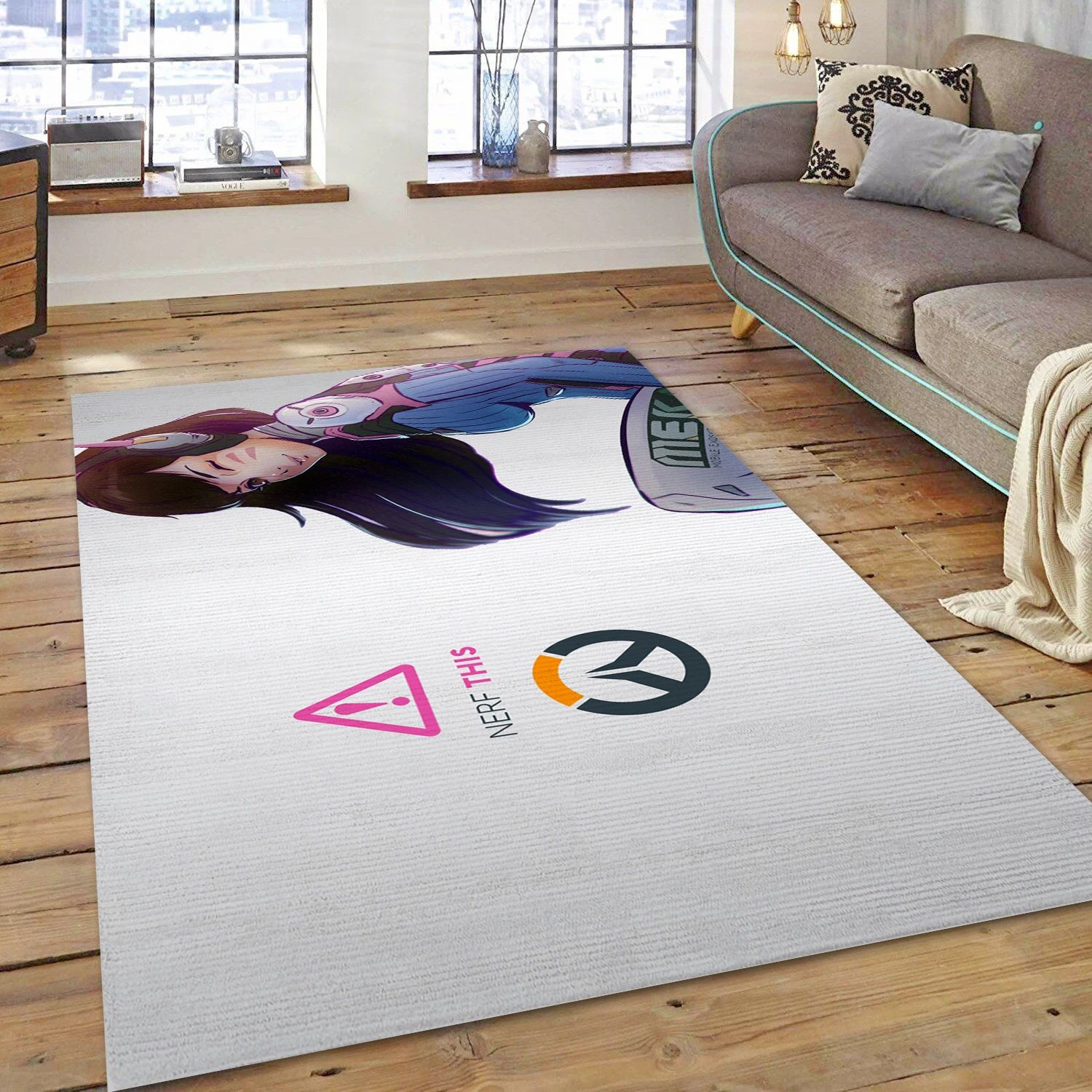 D Va Overwatch Game Area Rug Carpet, Bedroom Rug - Family Gift US Decor - Indoor Outdoor Rugs