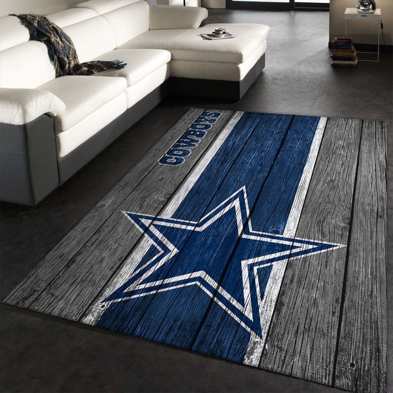 Dallas Cowboys NFL Team Logo Wooden Style Style Nice Gift Home Decor Rectangle Area Rug - Indoor Outdoor Rugs
