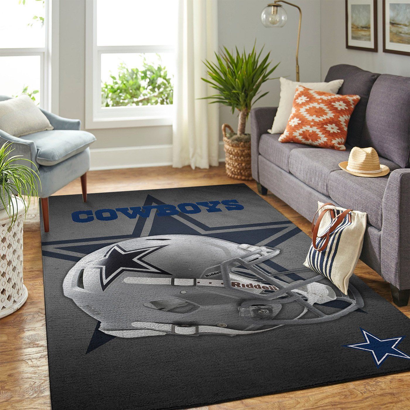 Dallas Cowboys Nfl Team Logo Helmet Nice Gift Home Decor Rectangle Area Rug - Indoor Outdoor Rugs