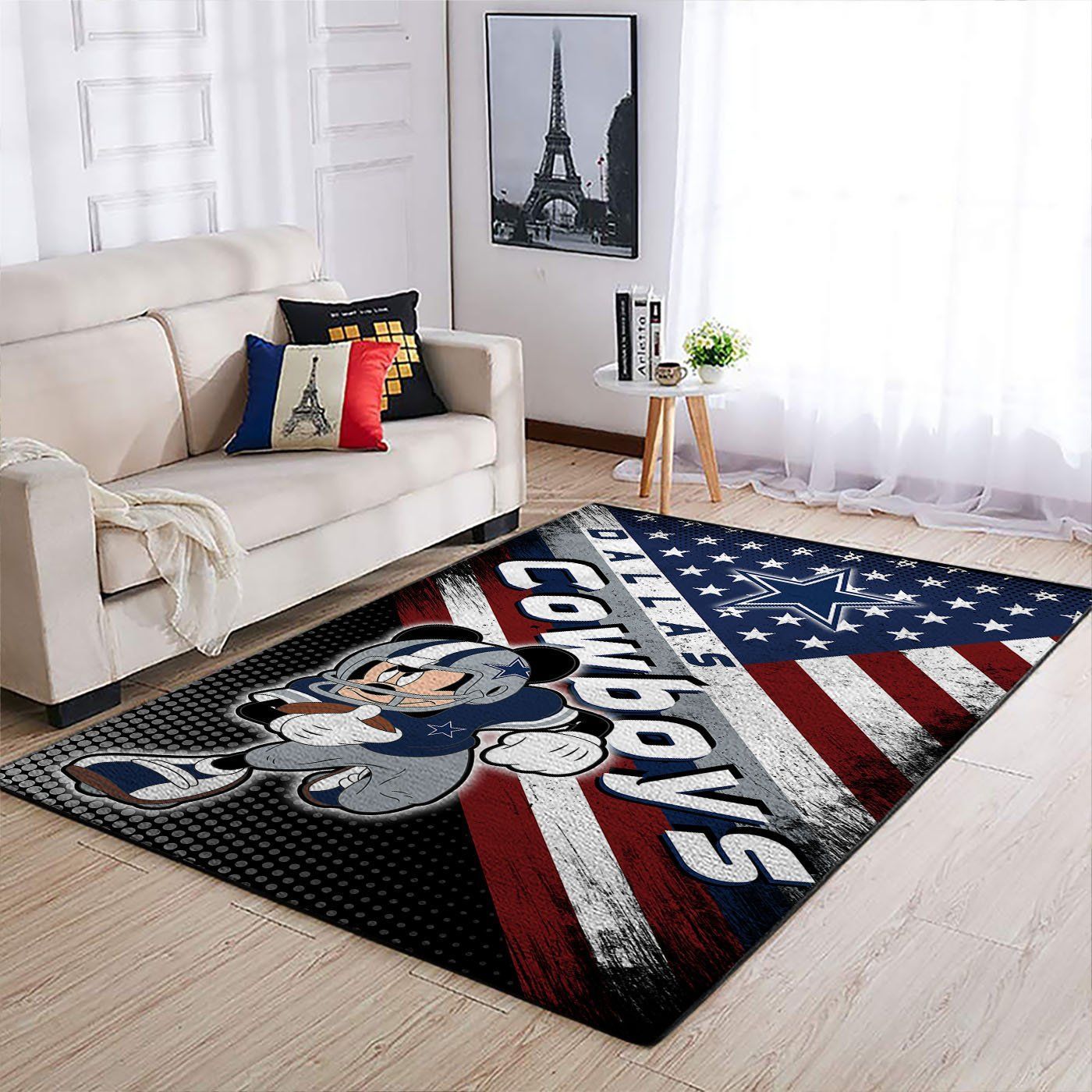 Dallas Cowboys Nfl Team Logo Mickey Us Style Nice Gift Home Decor Rectangle Area Rug - Indoor Outdoor Rugs