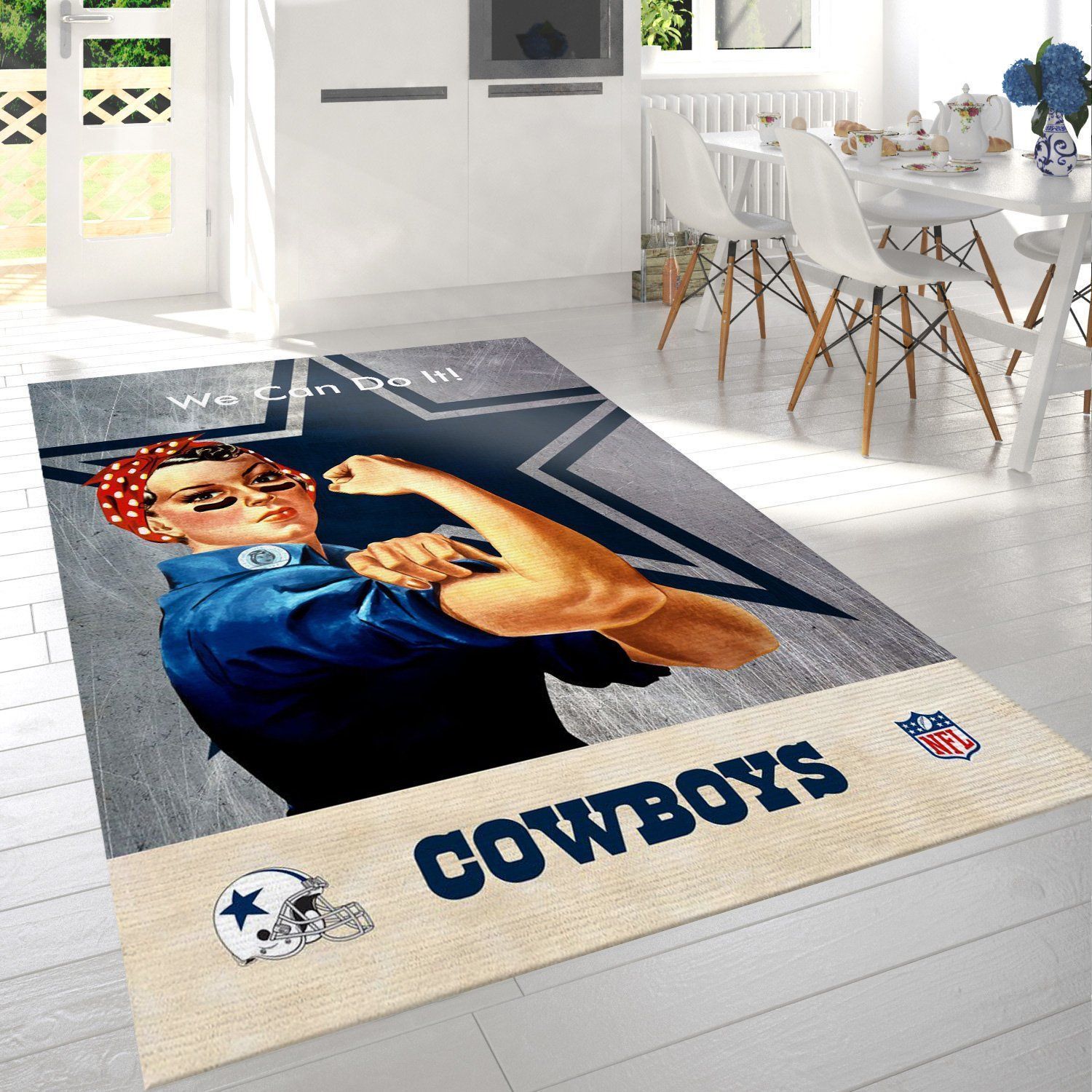 Dallas Cowboys Nfl Team Logo Rug Bedroom Rug Home Decor Floor Decor - Indoor Outdoor Rugs