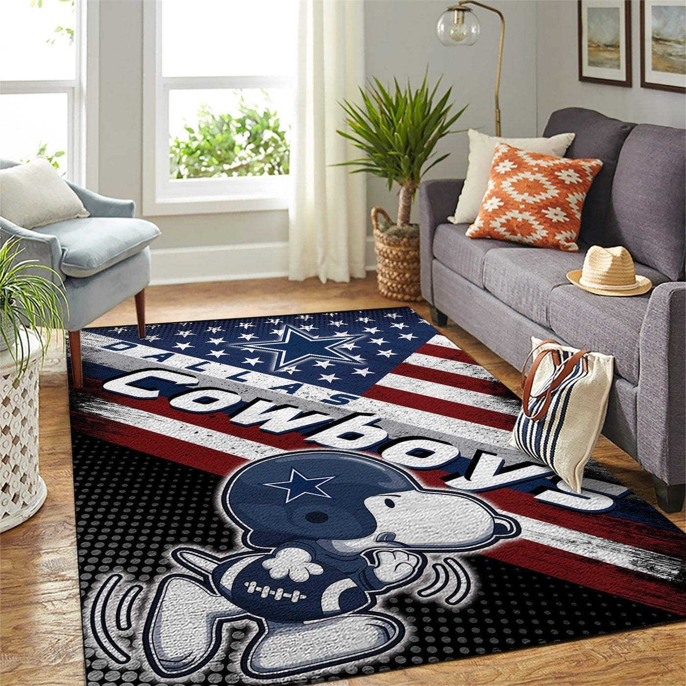 Dallas Cowboys Nfl Team Logo Snoopy Us Style Nice Gift Home Decor Rectangle Area Rug - Indoor Outdoor Rugs