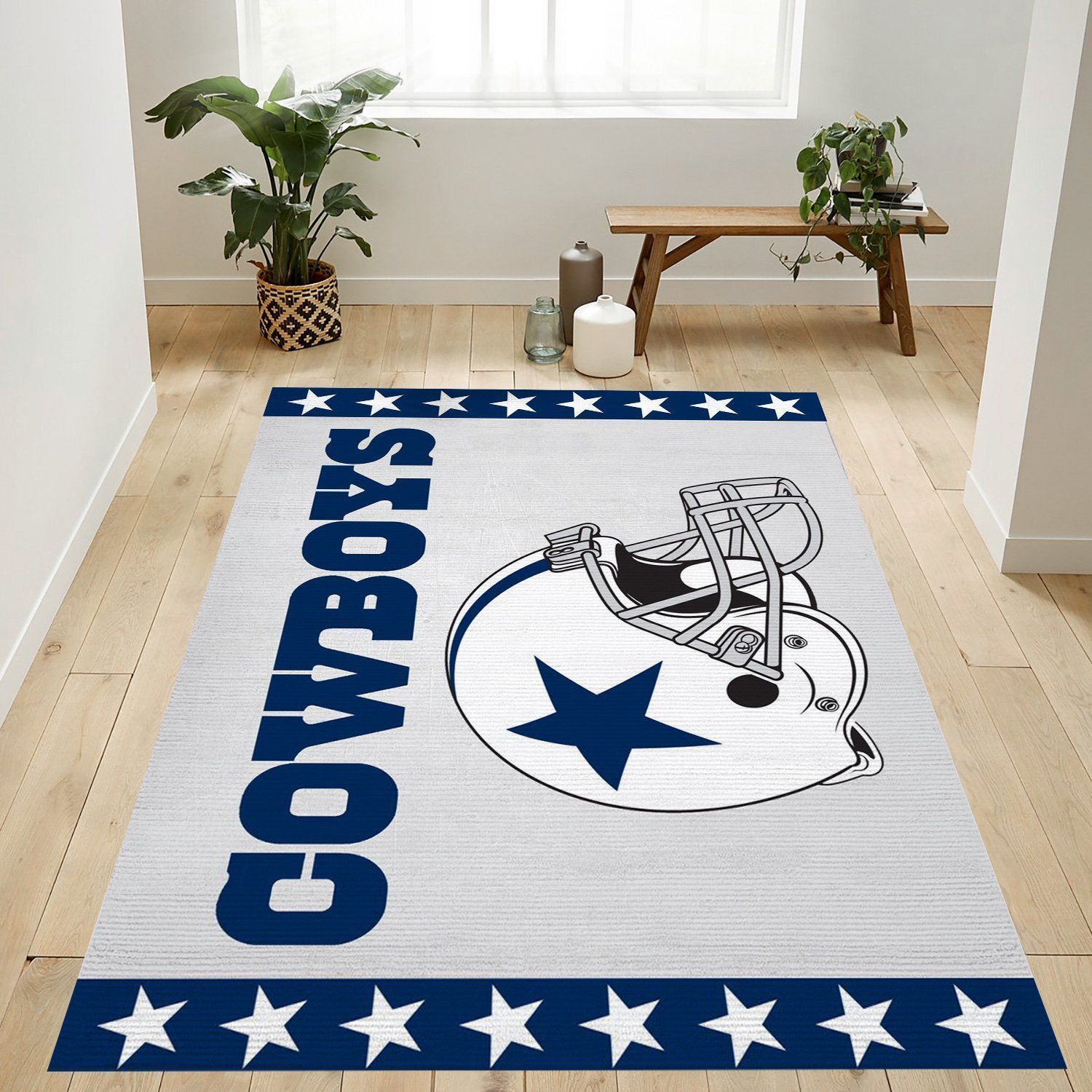 Dallas Cowboys White Nfl Area Rug Bedroom Rug Home US Decor - Indoor Outdoor Rugs