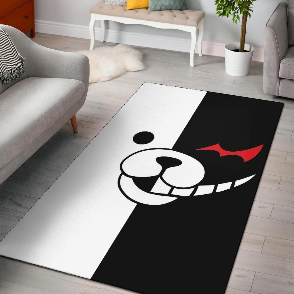 Danganronpa Monokuma Face Area Rug - Indoor Outdoor Rugs