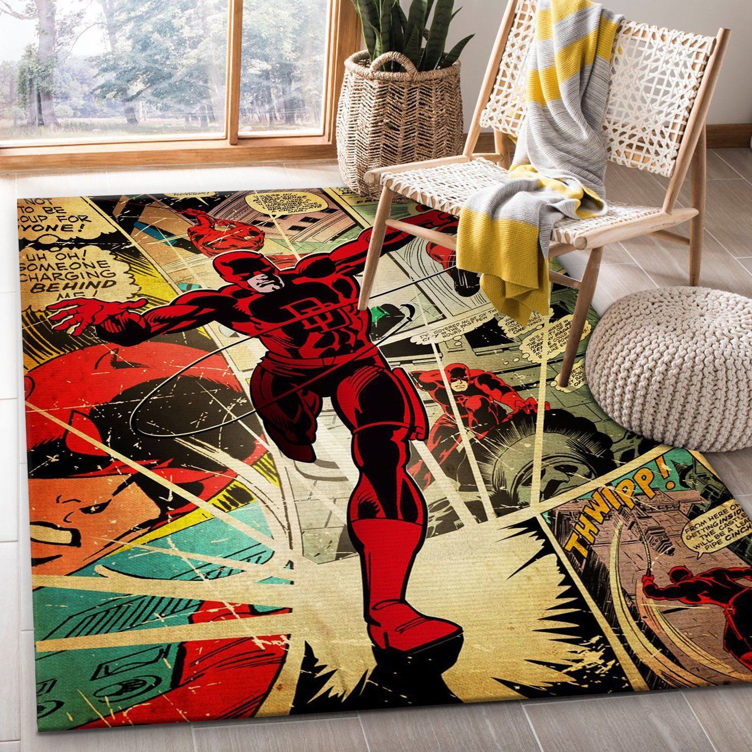 Daredevil Hero Movie Area Rug Living Room Christmas Gift US Decor - Indoor Outdoor Rugs