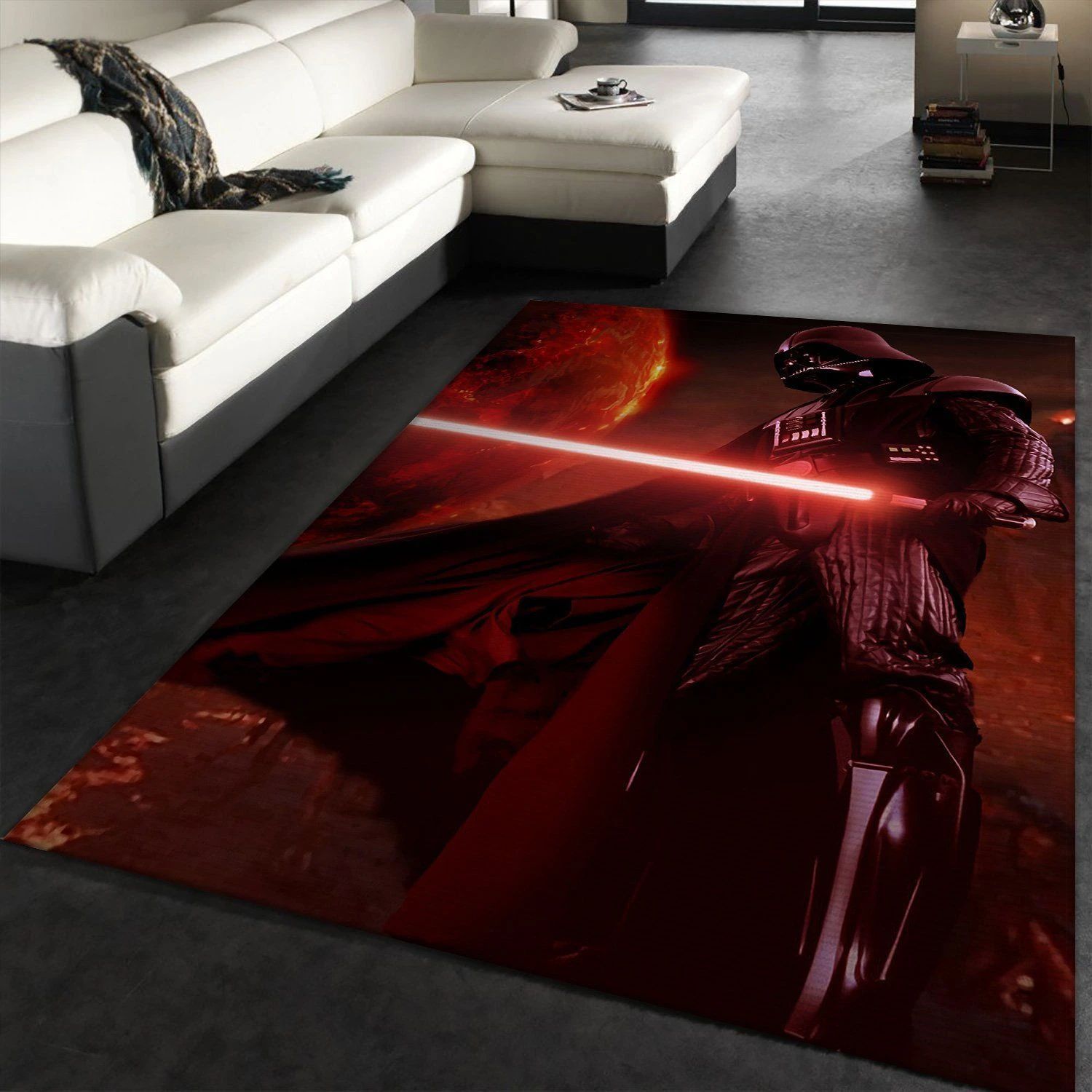 Darth Vader With Light Saber Star Wars Area Rugs Living Room Carpet Christmas Gift Floor Decor The US Decor - Indoor Outdoor Rugs