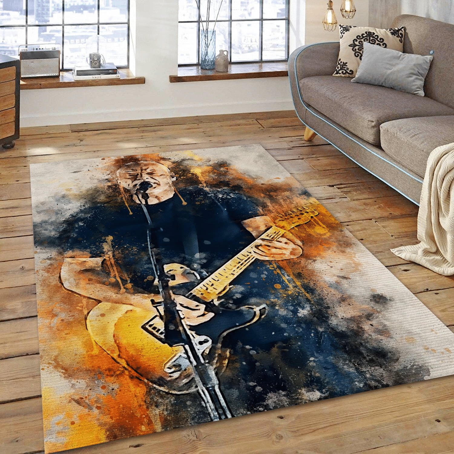 David Gilmour Pink Floyd Music Area Rug, Living Room  Rug - Home Decor - Indoor Outdoor Rugs