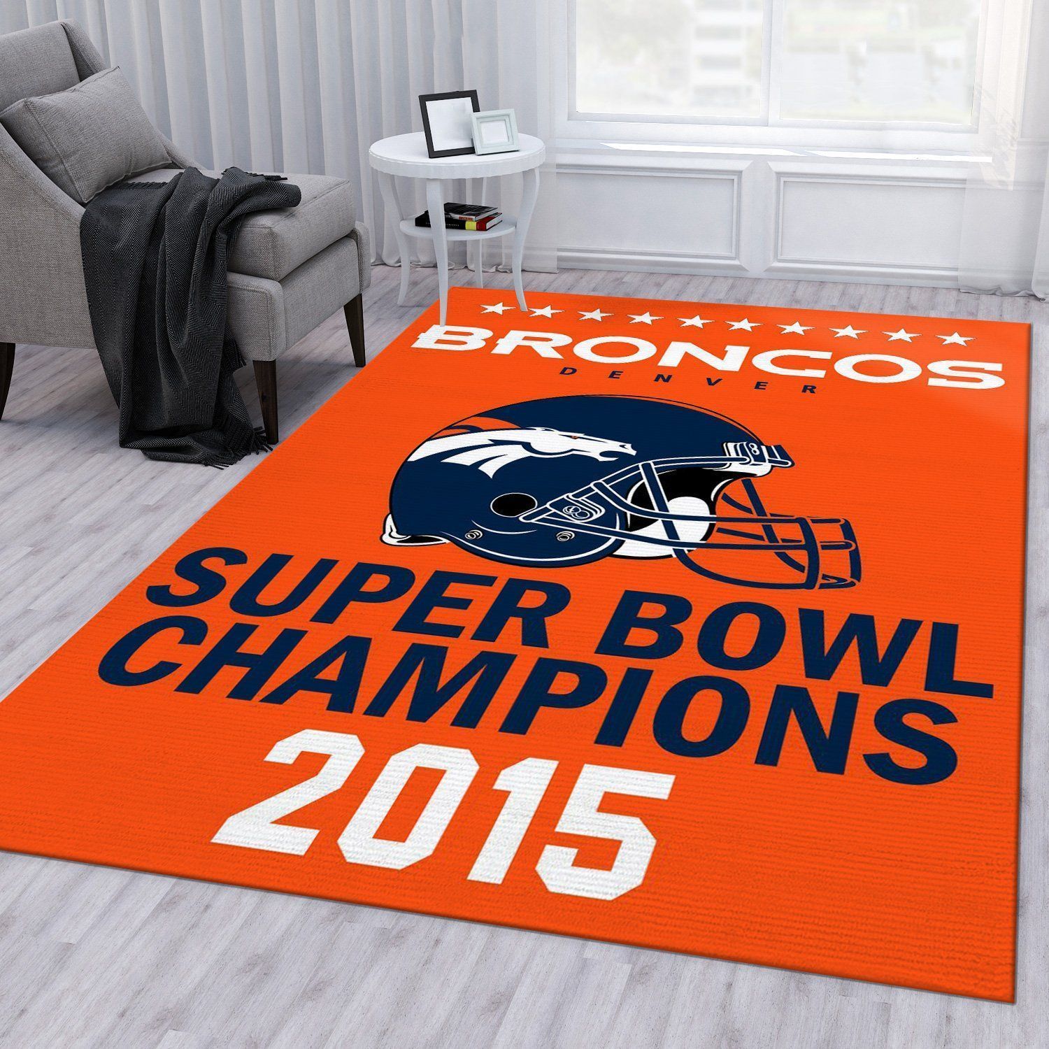 Denver Broncos 2015 Nfl Football Team Area Rug For Gift Living Room Rug US Gift Decor - Indoor Outdoor Rugs