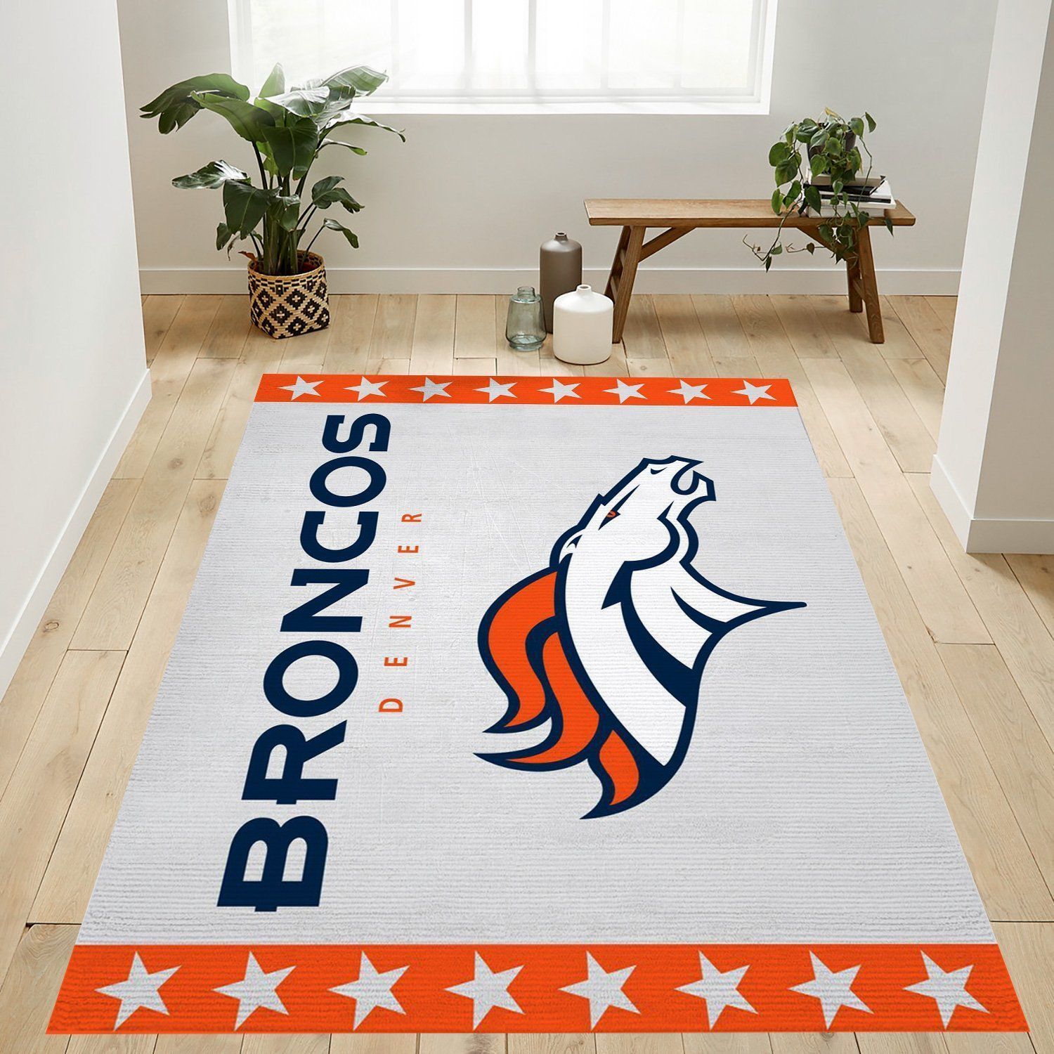 Denver Broncos Banner Nfl Logo Area Rug For Gift Living Room Rug US Gift Decor - Indoor Outdoor Rugs