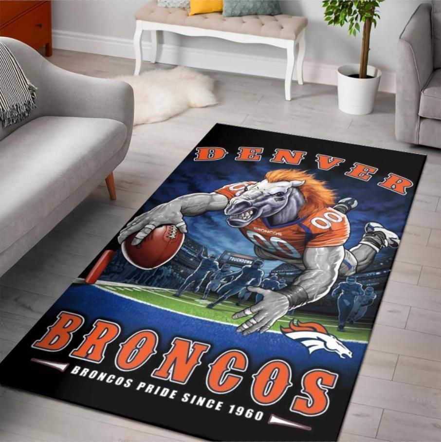 Denver Broncos Broncos Pride Since 1960 Nfl Team Area Rug Rugs For Living Room Rug Home Decor - Indoor Outdoor Rugs