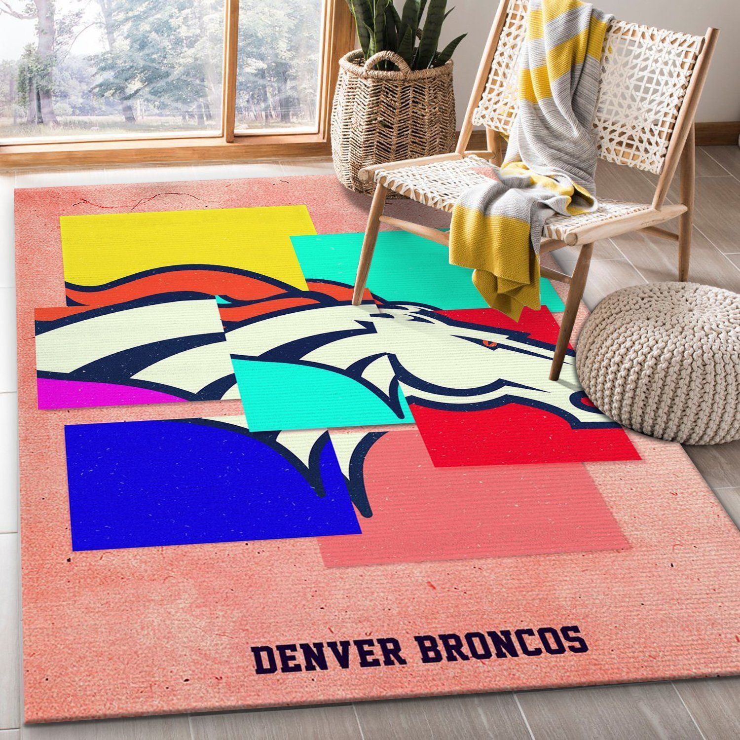 Denver Broncos NFL Area Rug For Christmas Living Room Rug Christmas Gift US Decor - Indoor Outdoor Rugs