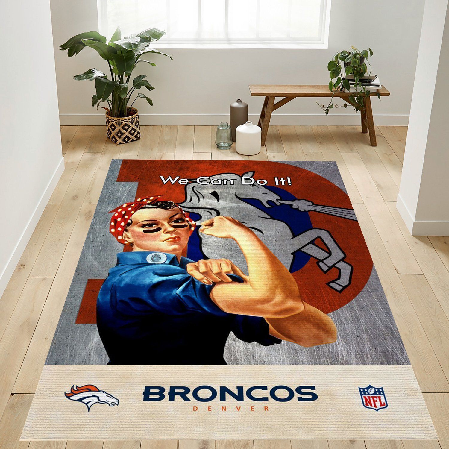 Denver Broncos Nfl Logo Area Rug For Gift Living Room Rug US Gift Decor - Indoor Outdoor Rugs