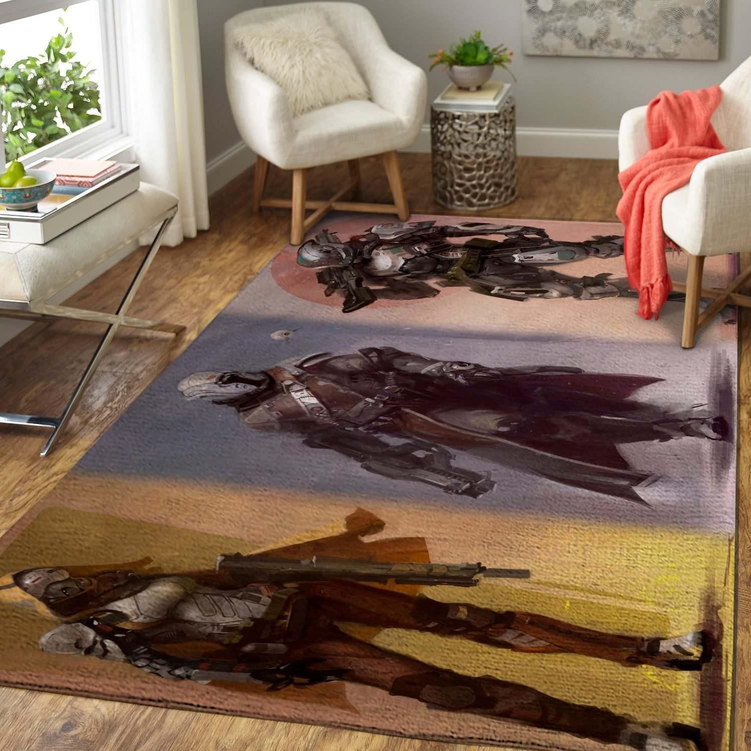 Destiny Hunter Gunslinger Area Rug Chrismas Gift - Indoor Outdoor Rugs