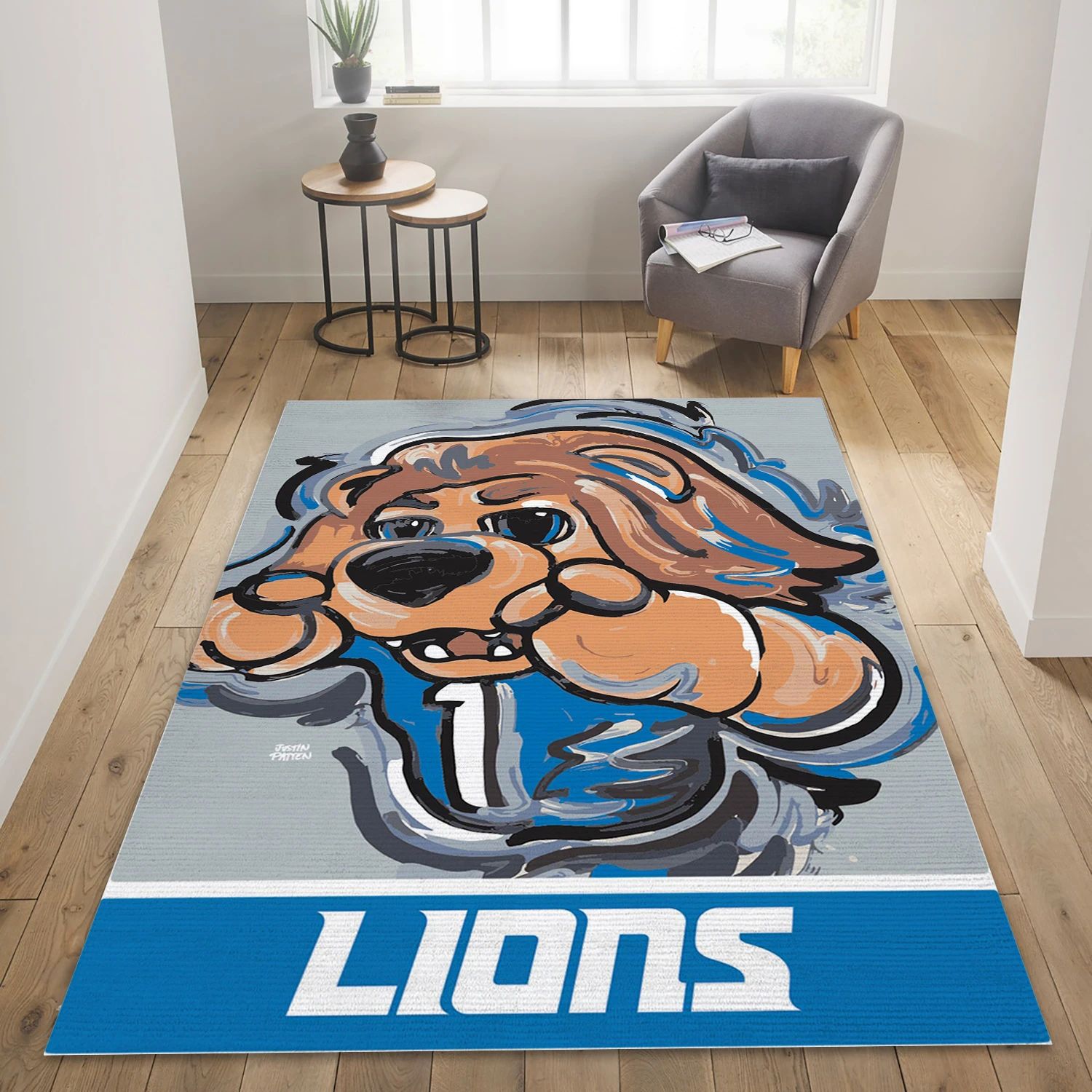 Detroit Lions NFL Area Rug Carpet