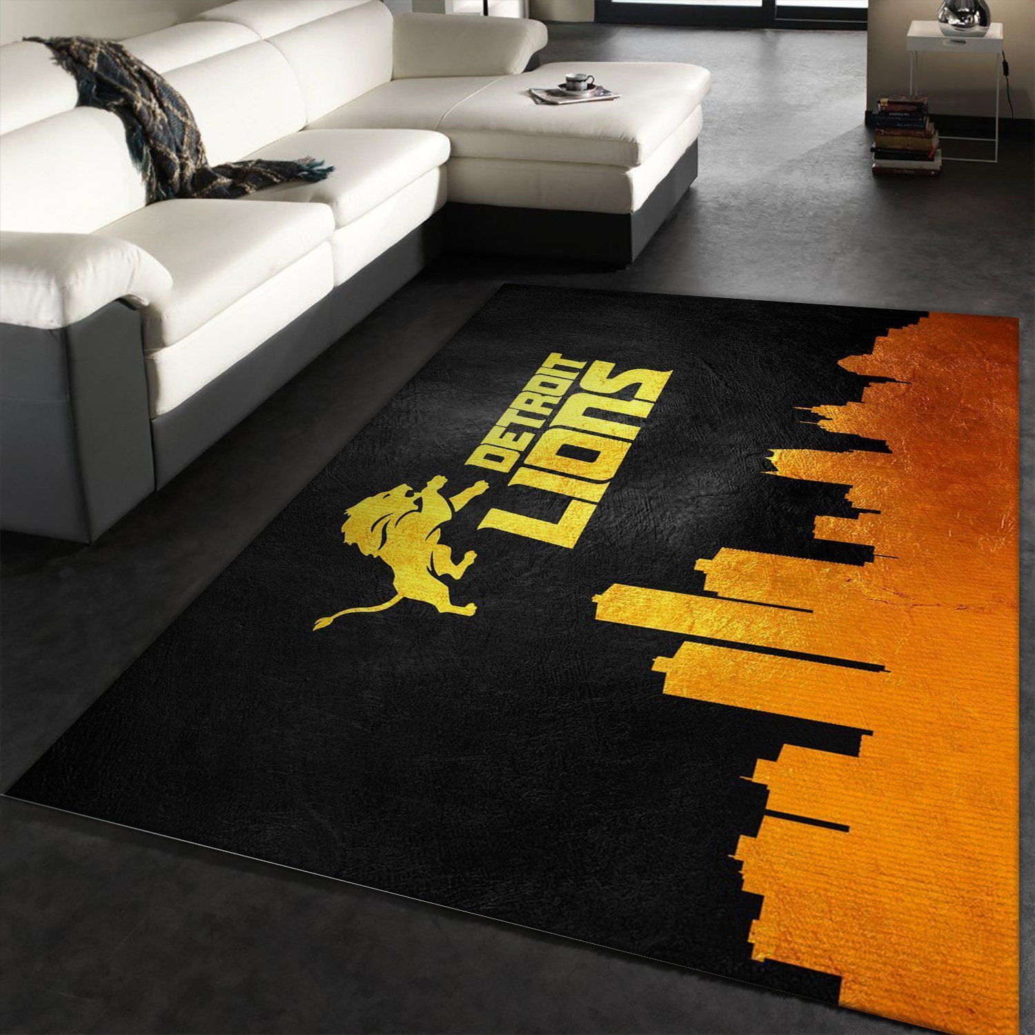 Detroit Lions Skyline NFL Area Rug, Living Room Rug, Home Decor Floor Decor - Indoor Outdoor Rugs