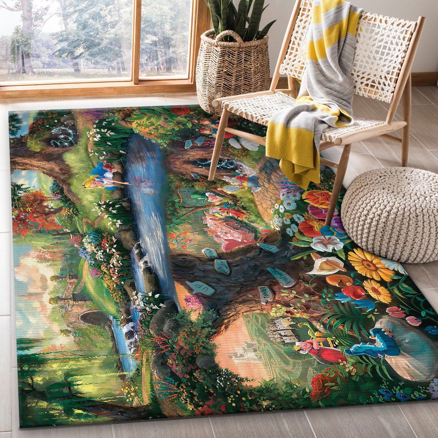 Disney Alice in Wonderland Area Rug Home Decor Bedroom Living Room Decor Living Room Rugs Floor Decor - Indoor Outdoor Rugs