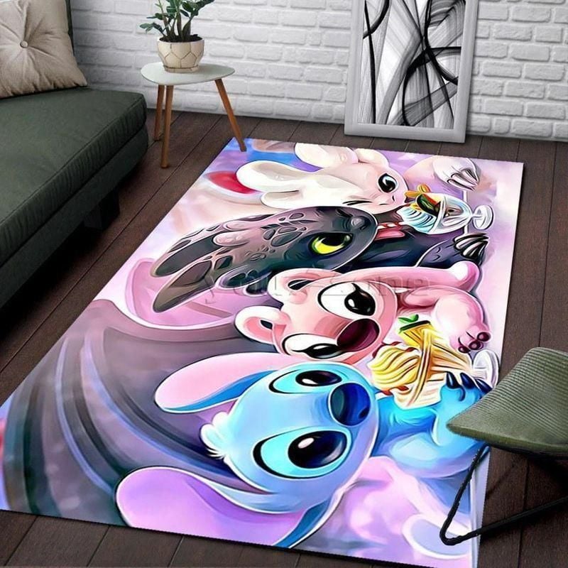 Disney Fans Stitch Family Area Rug Chrismas Gift - Indoor Outdoor Rugs