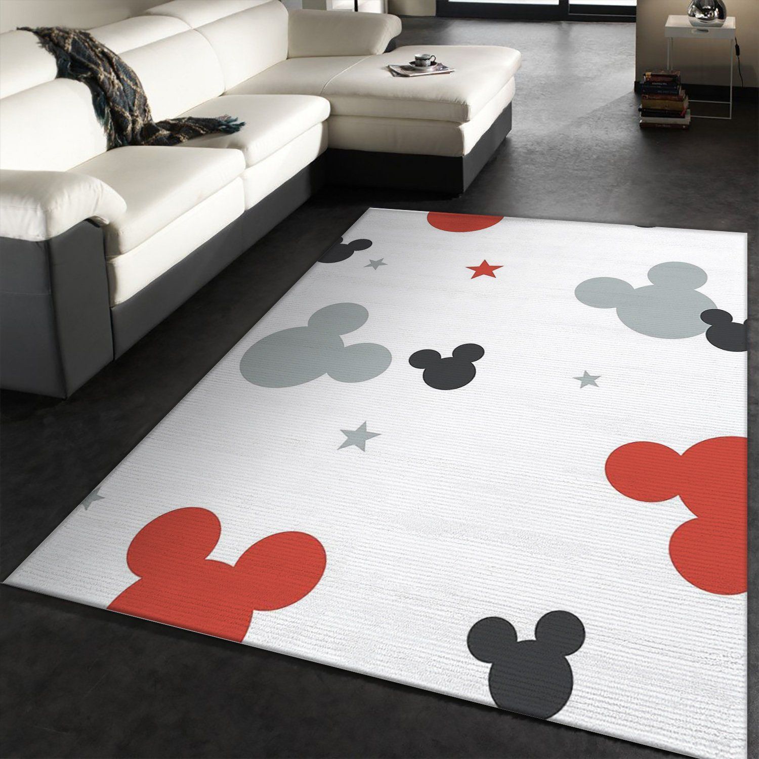 Disney Kids Mickey Mouse Heads Area Rug Carpet, Kitchen Rug, Floor Decor - Indoor Outdoor Rugs