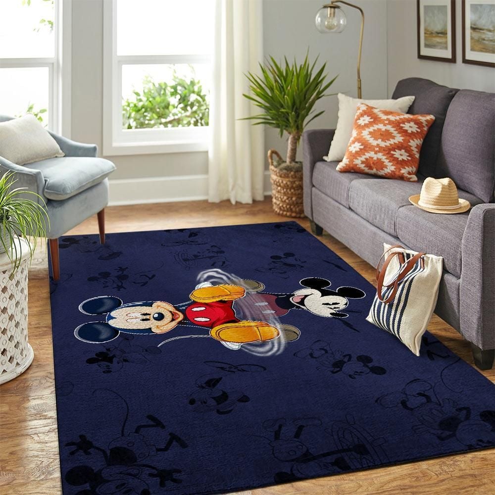 Disney Mickey Mouse With Its Reflection Cute Gift For Kids Living Room Area Rug For Christmas, Bedroom Rug, Home Decor - Indoor Outdoor Rugs