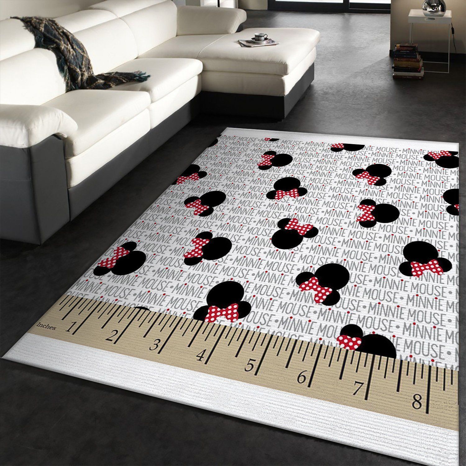 Disney Minnie Mouse Heads And Bows Cotton Fabric Area Rug For Christmas, Living Room Rug, US Gift Decor - Indoor Outdoor Rugs