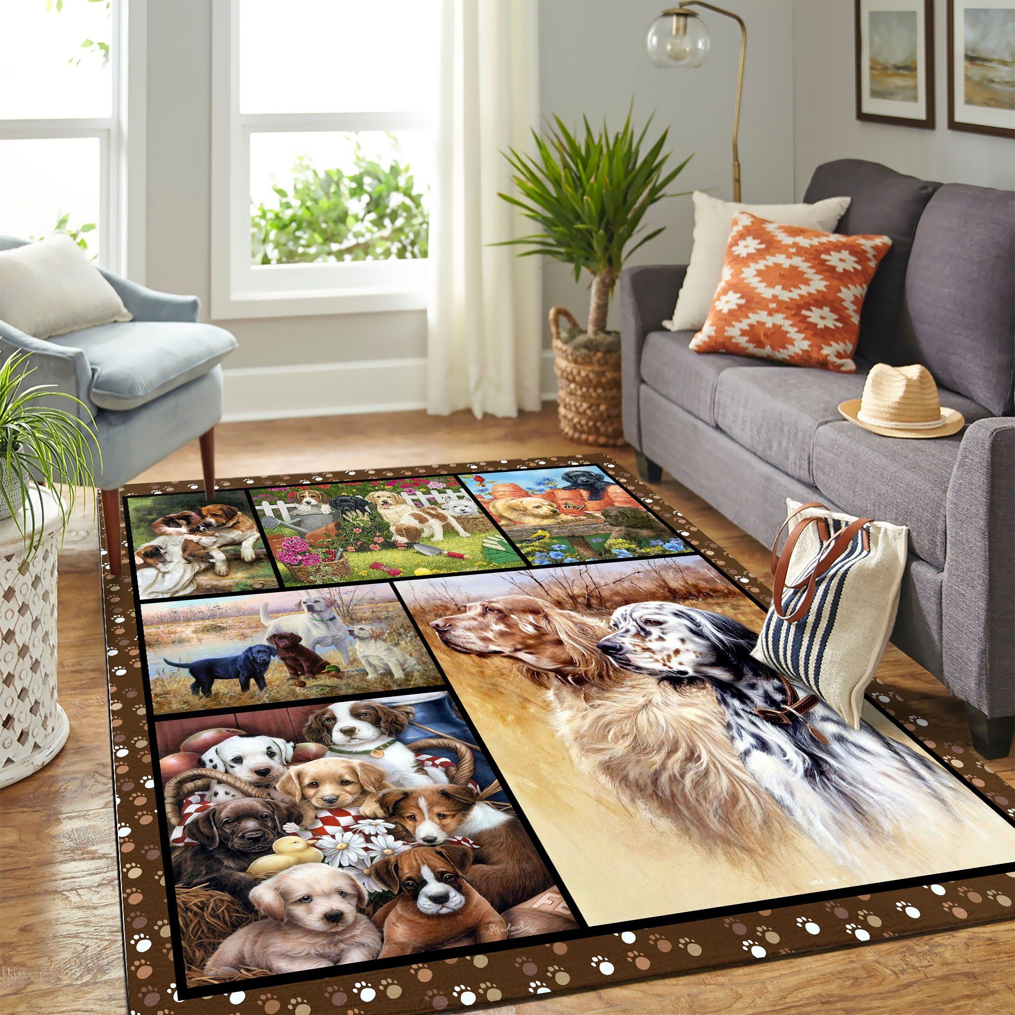 Dogs And Puppies Mk Carpet Area Rug Chrismas Gift - Indoor Outdoor Rugs
