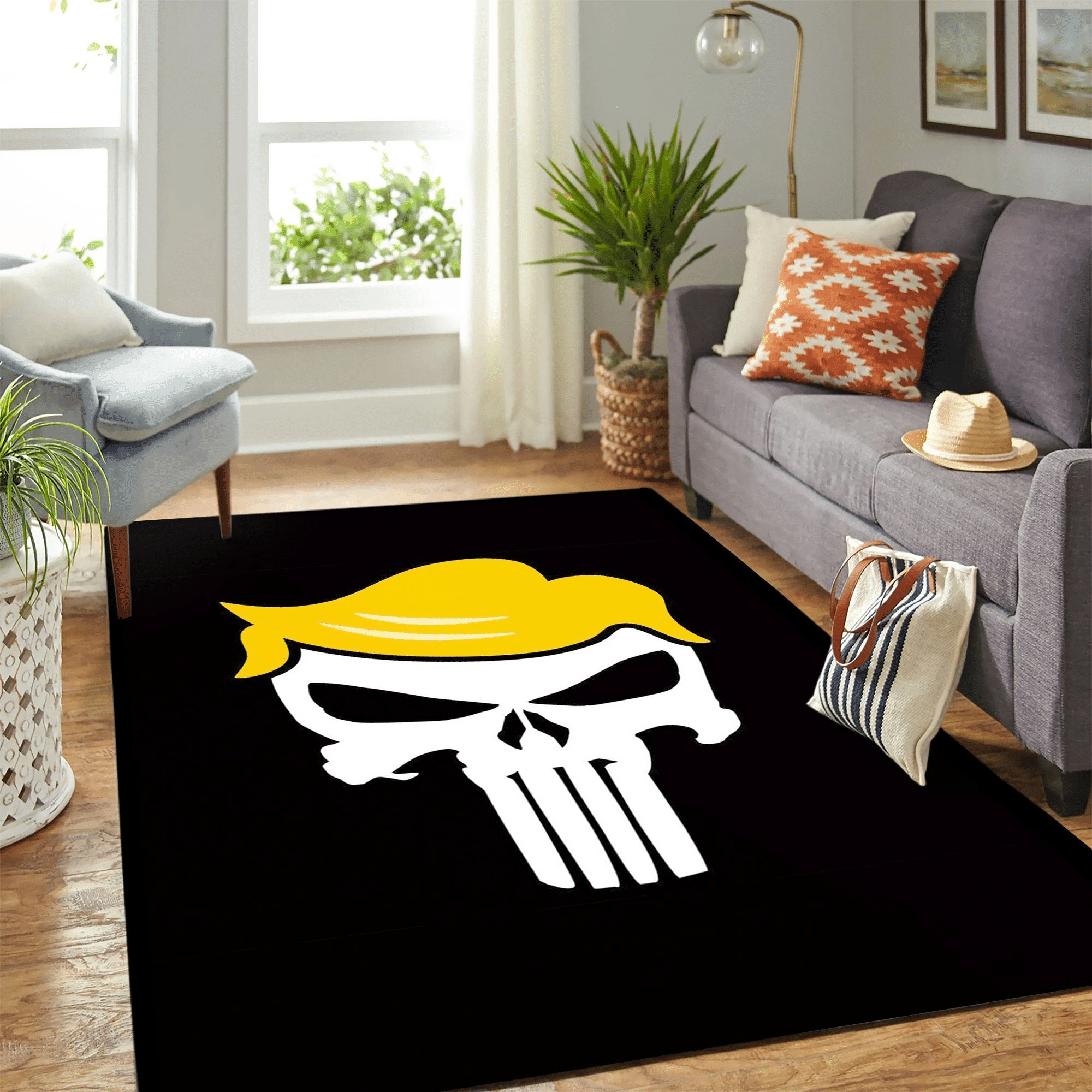 Donald Trump Skull Carpet Floor Area Rug Chrismas Gift - Indoor Outdoor Rugs