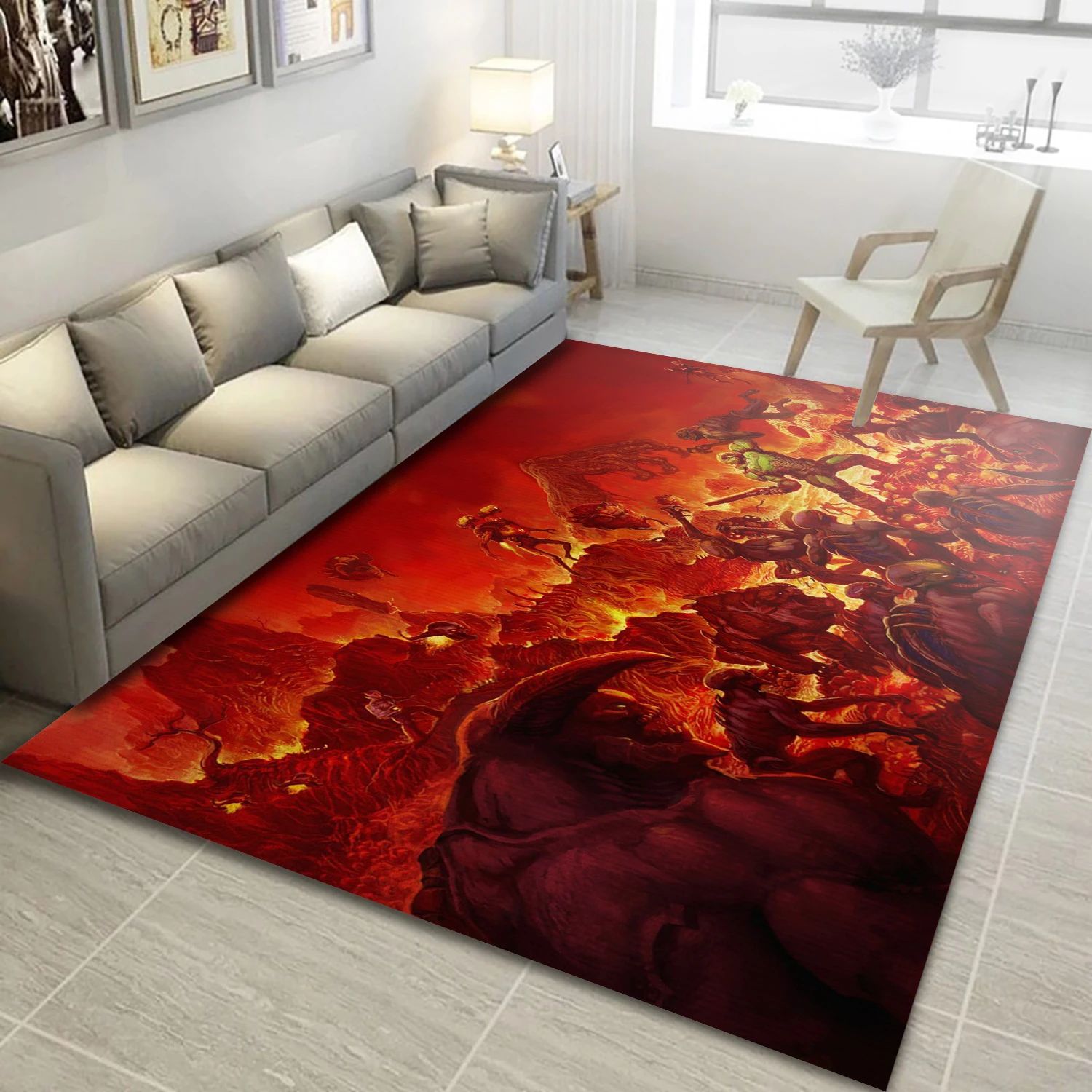 Doom 2016 Video Game Area Rug For Christmas