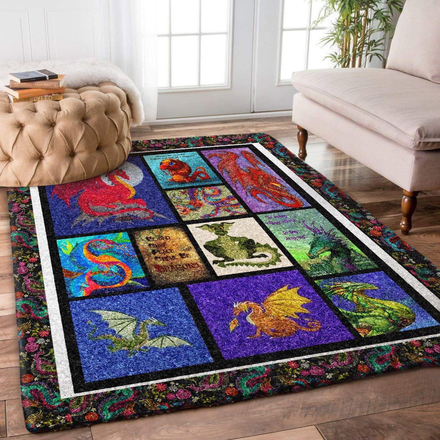 Dragon Rug Chrismas Gift - Indoor Outdoor Rugs