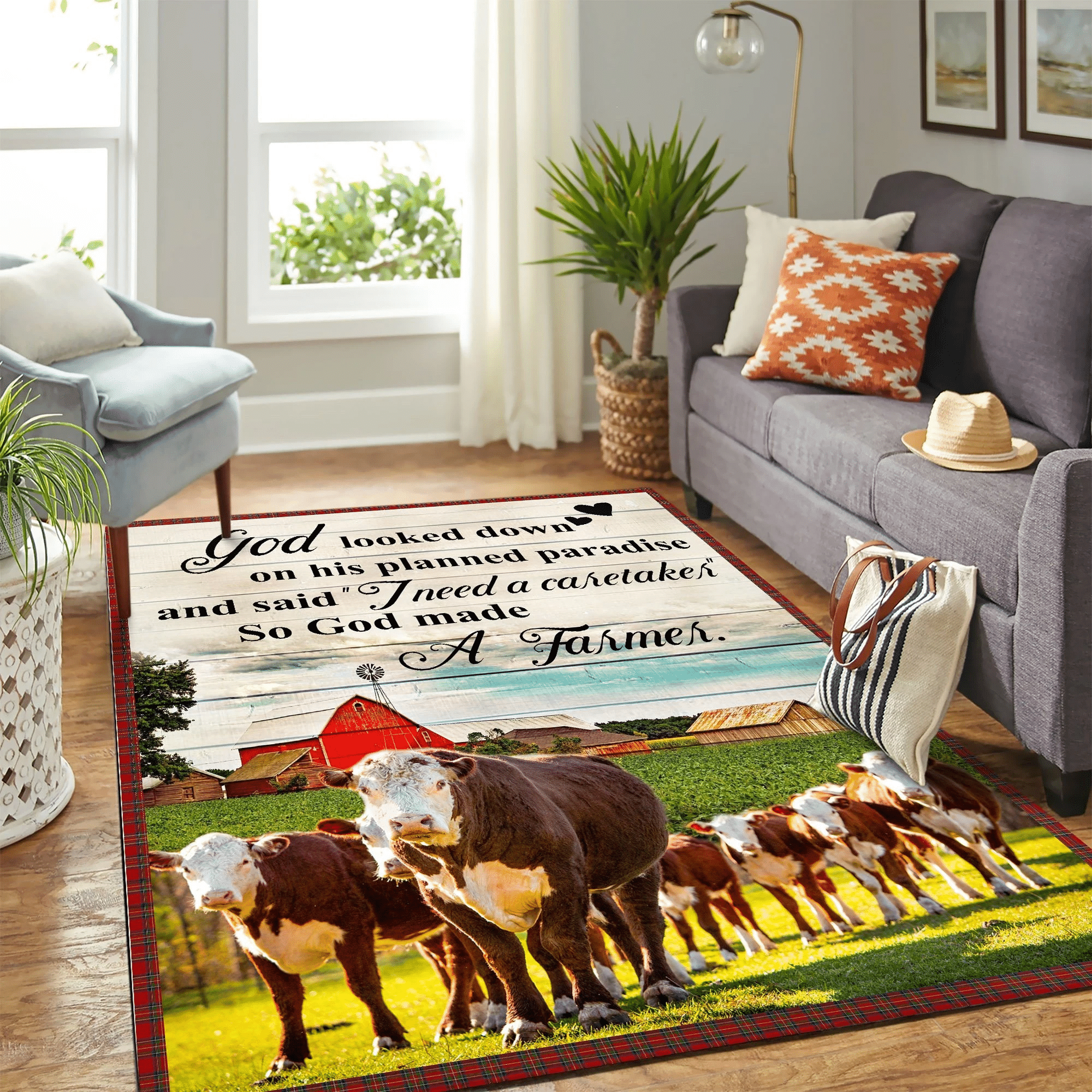 Farmer Mk Carpet Area Rug Chrismas Gift - Indoor Outdoor Rugs