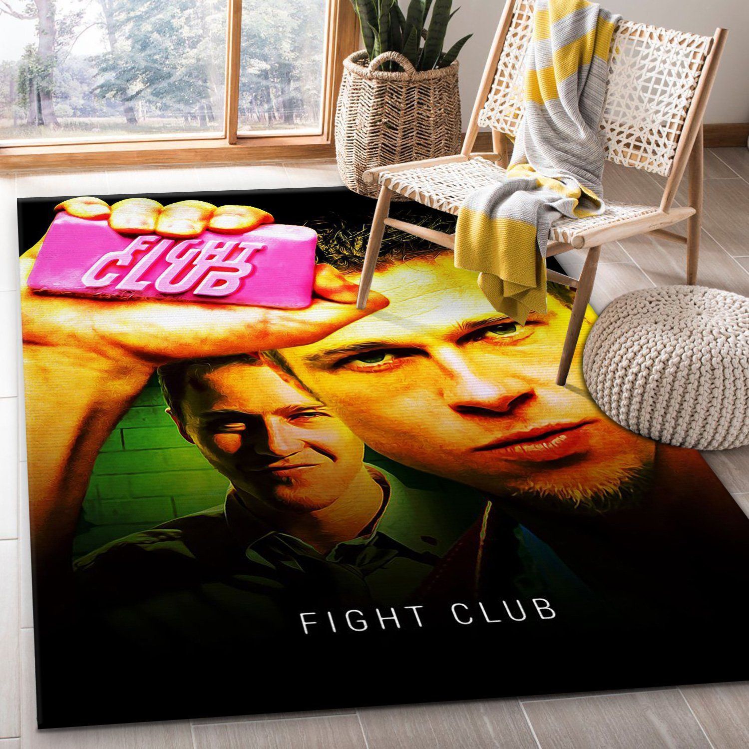 Fight Club 1999 Area Rug Art Painting Movie Rugs Home US Decor - Indoor Outdoor Rugs