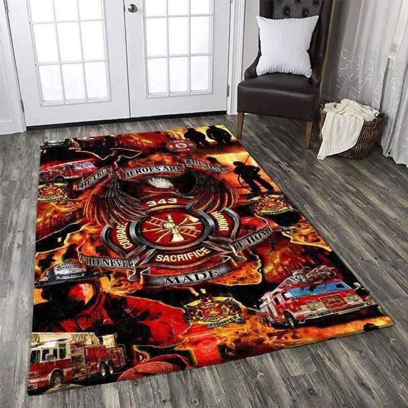 Firefighter Rug Chrismas Gift - Indoor Outdoor Rugs