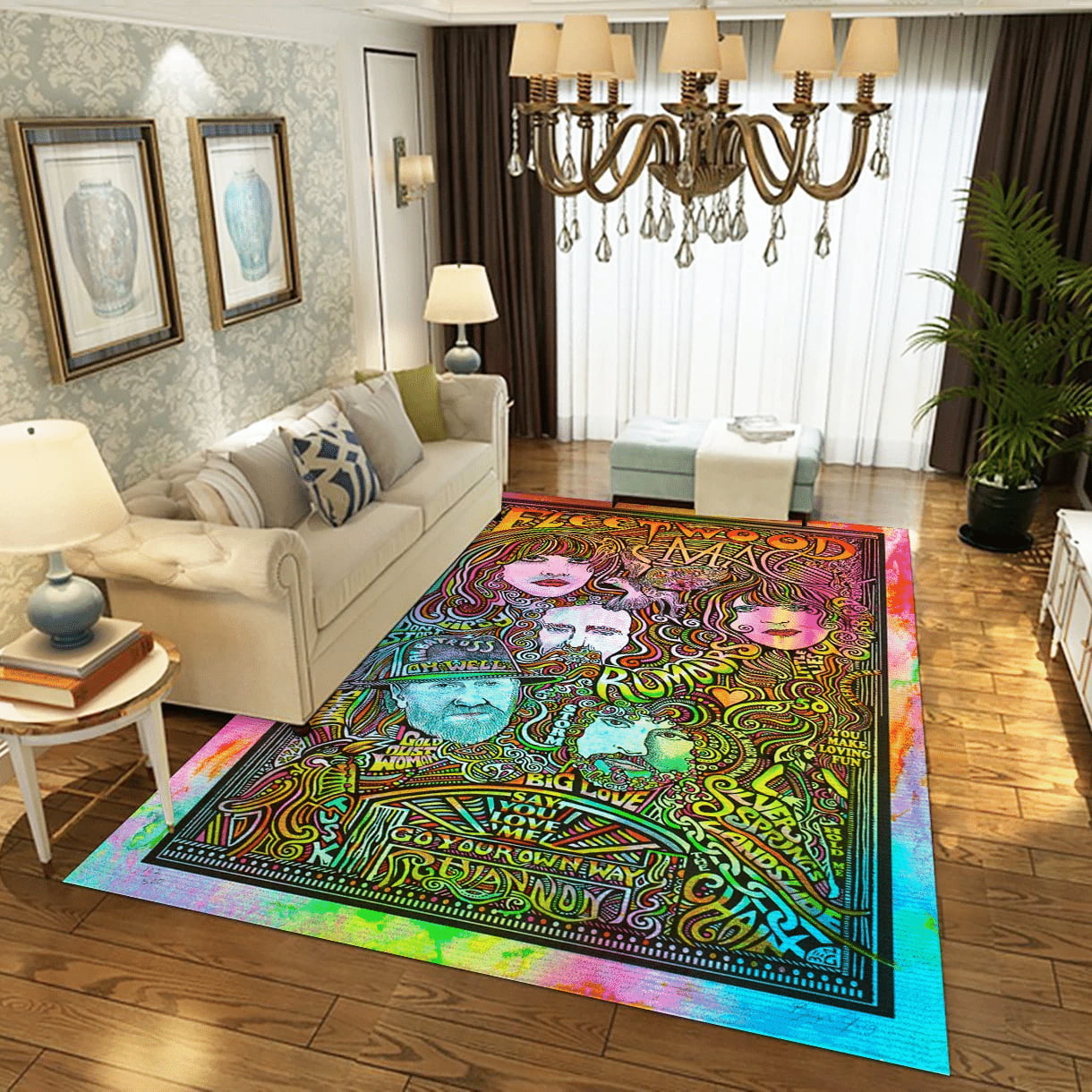 Fleetwood Mac Abstract Music Area Rug For Christmas